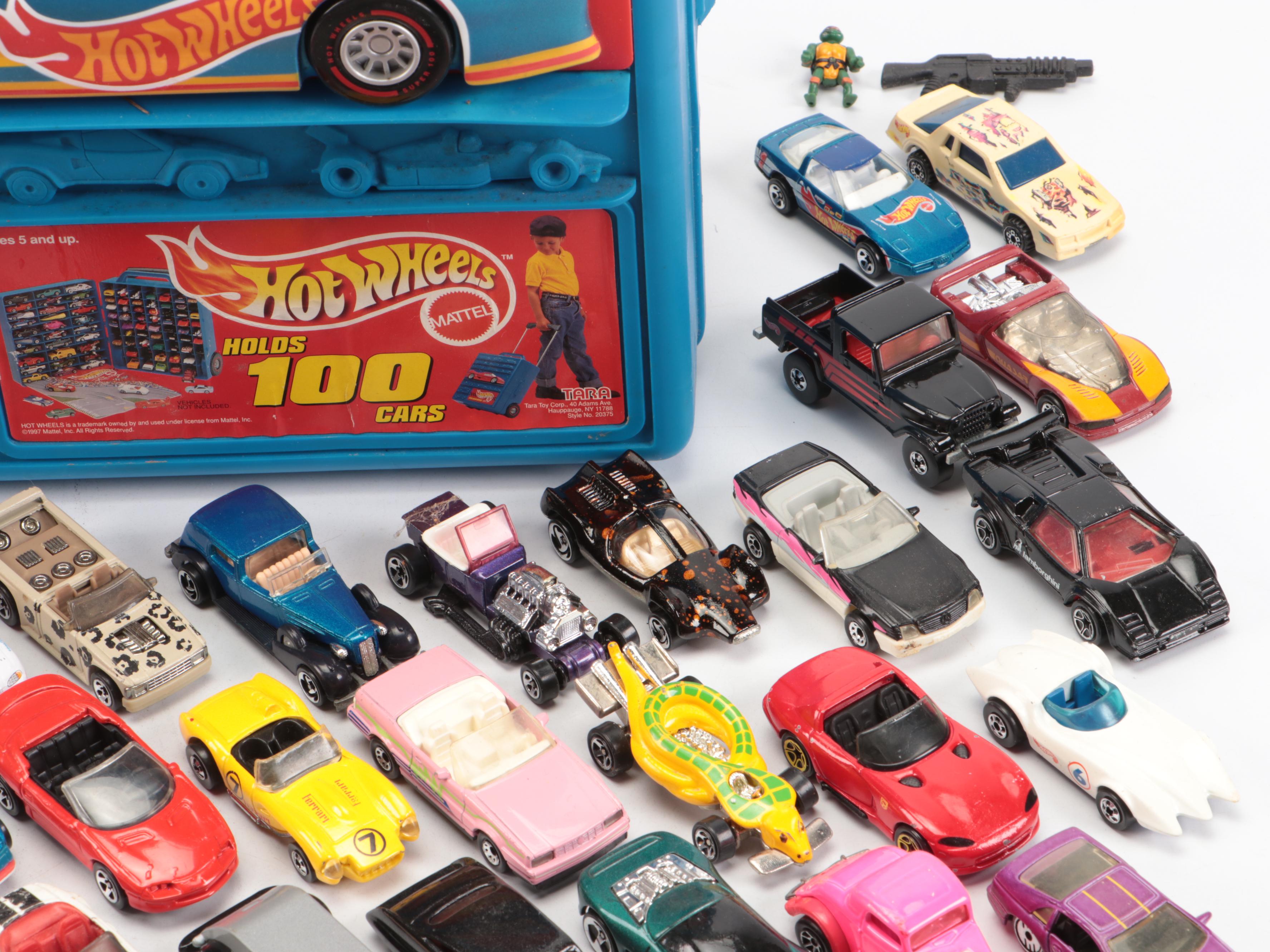 Hot Wheels, Matchbox, Racing Champions and More Toy Cars in Case