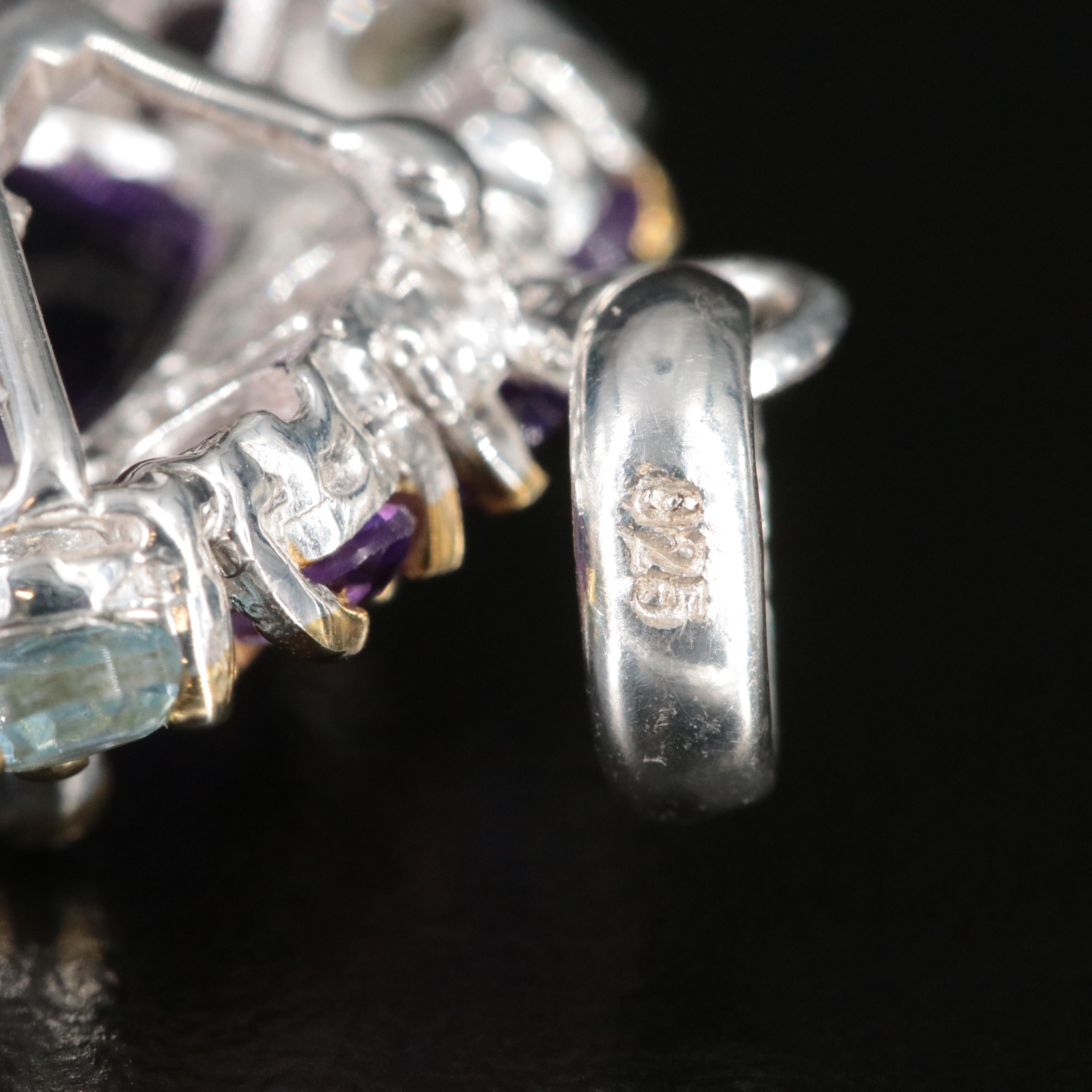 Sterling Amethyst and Topaz Pendant