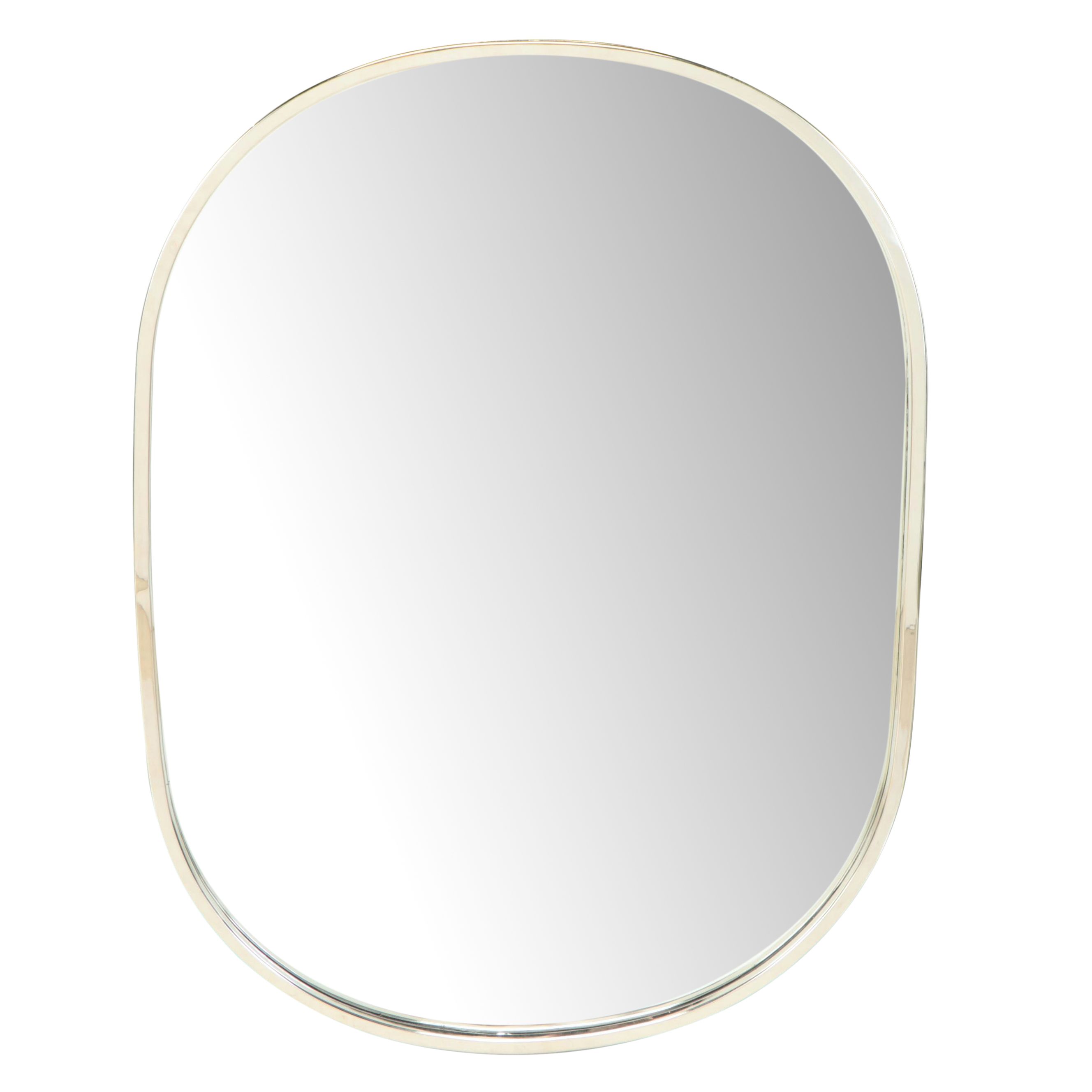 Contemporary Chrome Framed Vanity Mirror