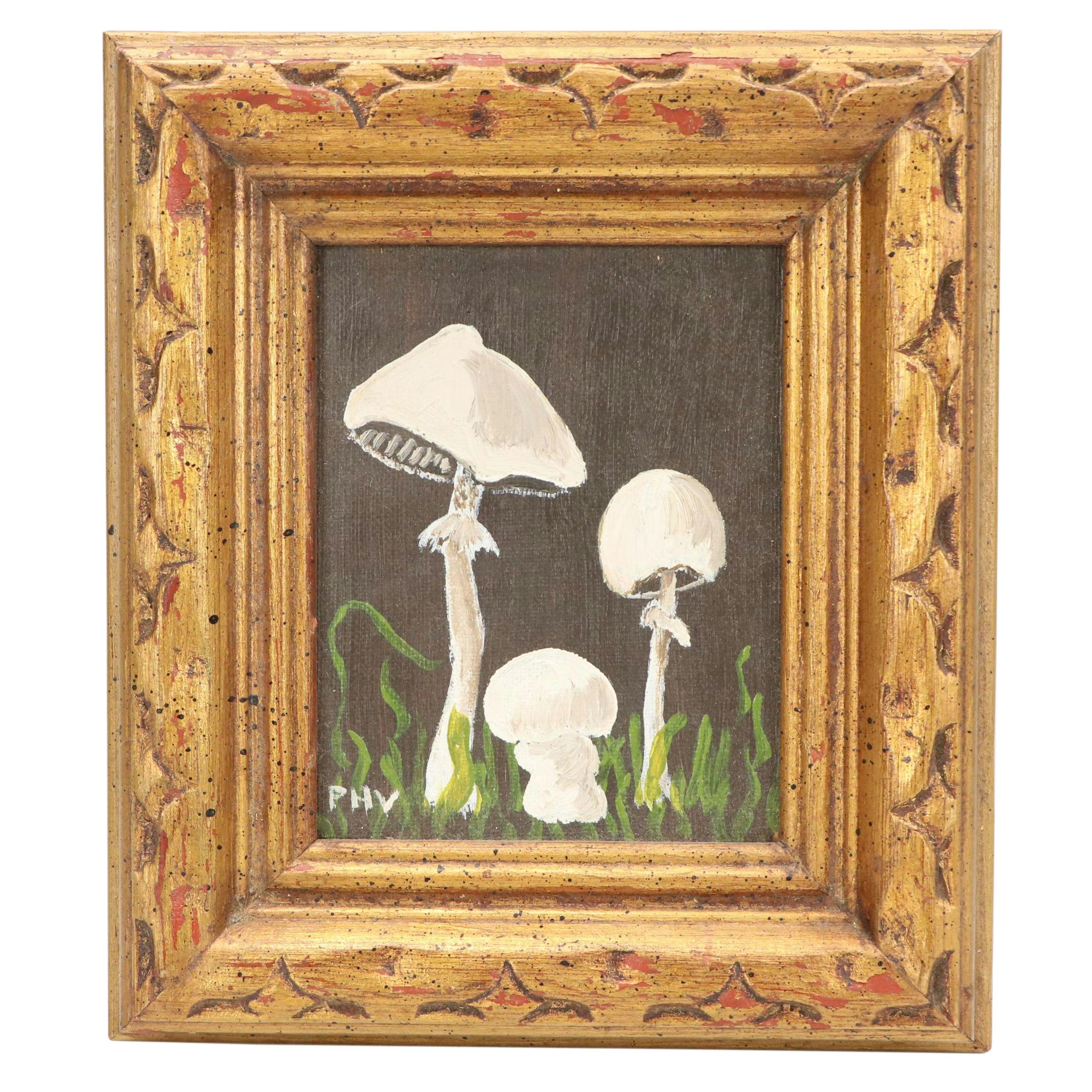 Oil Painting of Mushrooms, Late 20th Century