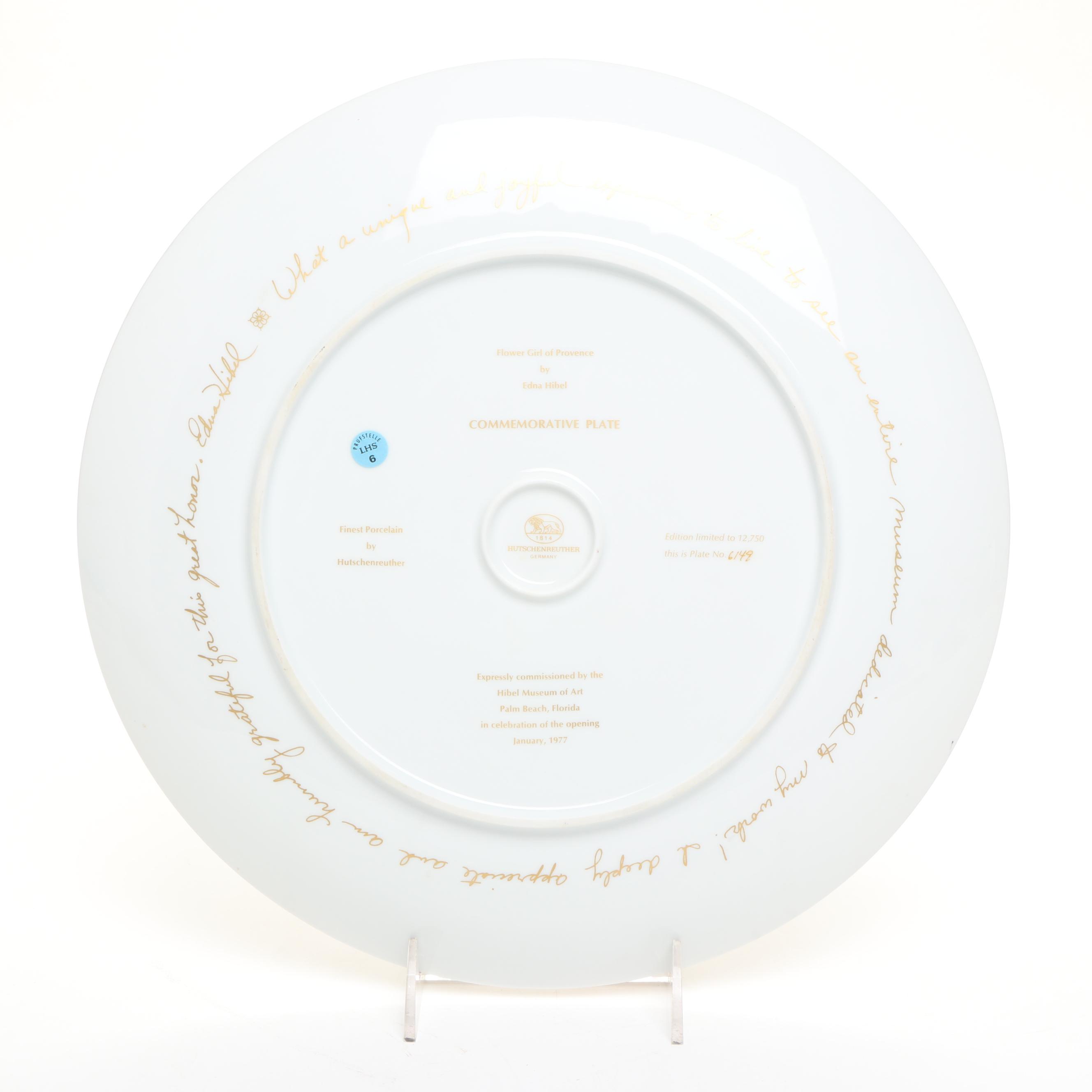 Edna Hibel "The Flower Girl of Provence" and "Lily" Porcelain Plates