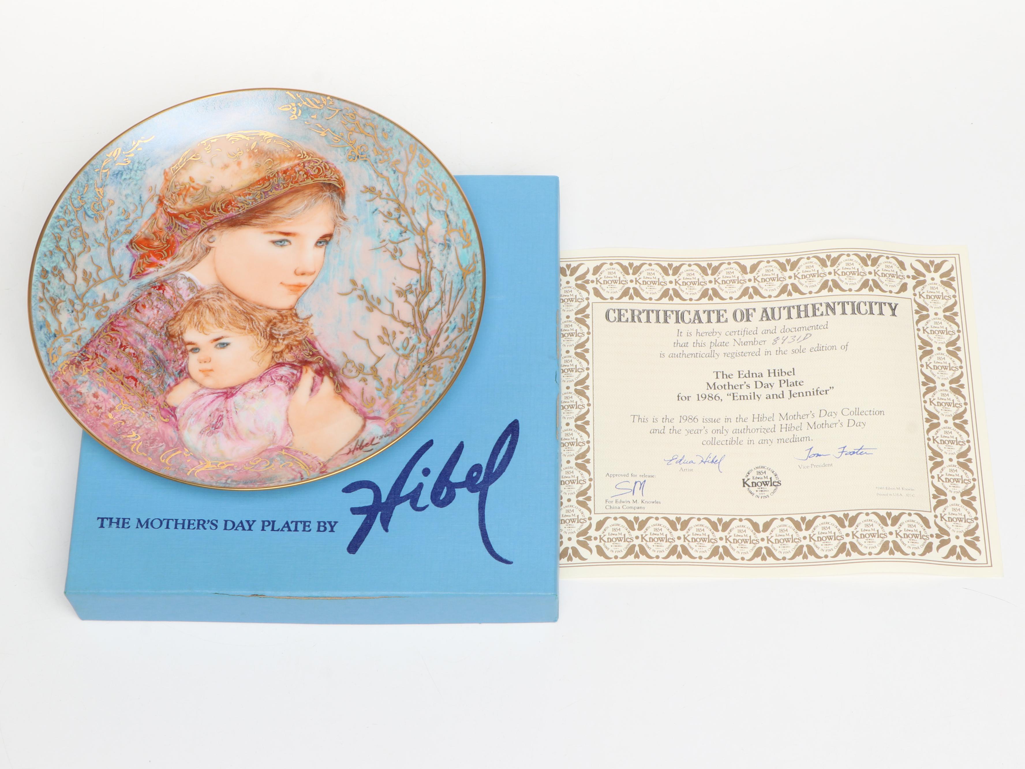 Edna Hibel "Colette and Child" and More Mother's Day Series Porcelain Plates