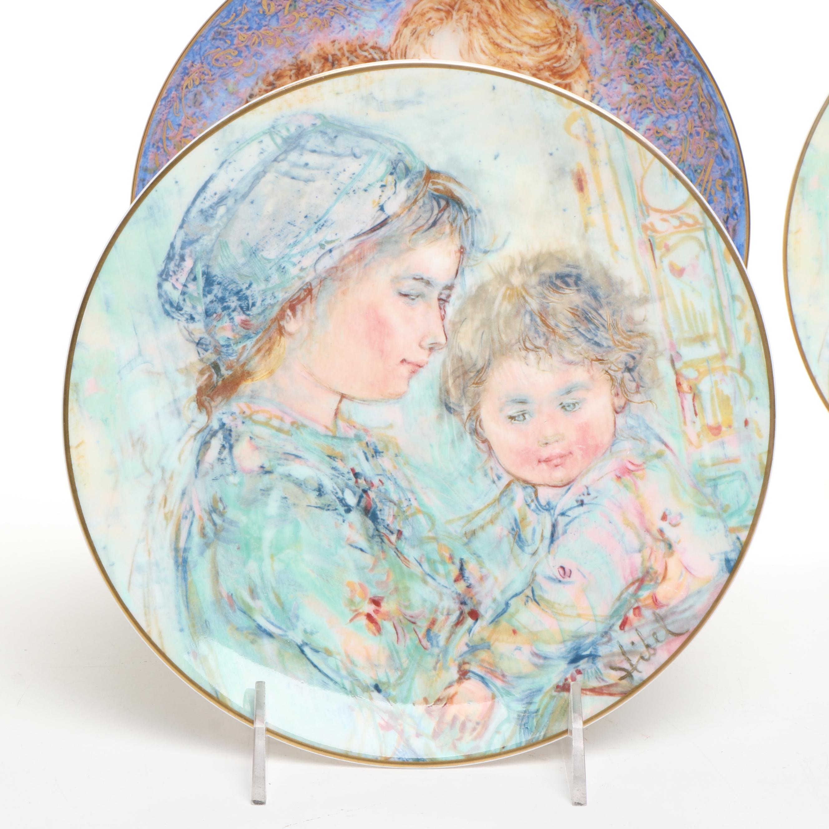 Edna Hibel "Colette and Child" and More Mother's Day Series Porcelain Plates