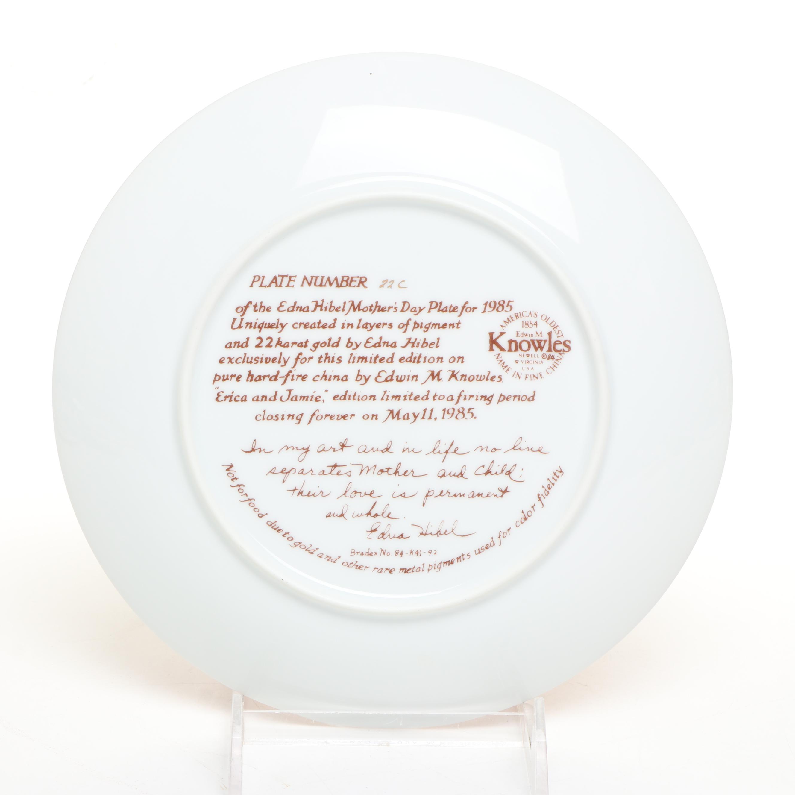 Edna Hibel "Colette and Child" and More Mother's Day Series Porcelain Plates