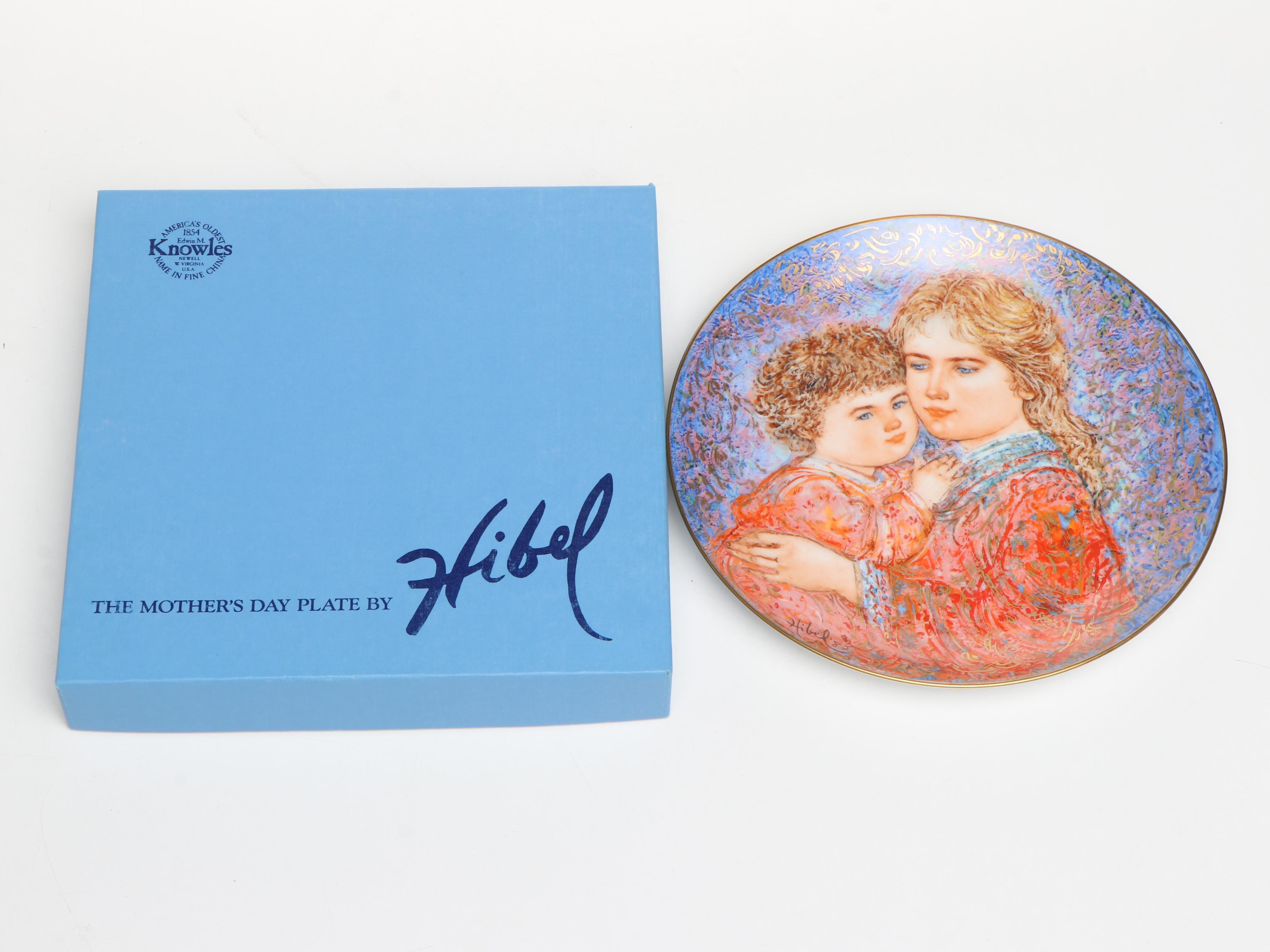Edna Hibel "Colette and Child" and More Mother's Day Series Porcelain Plates