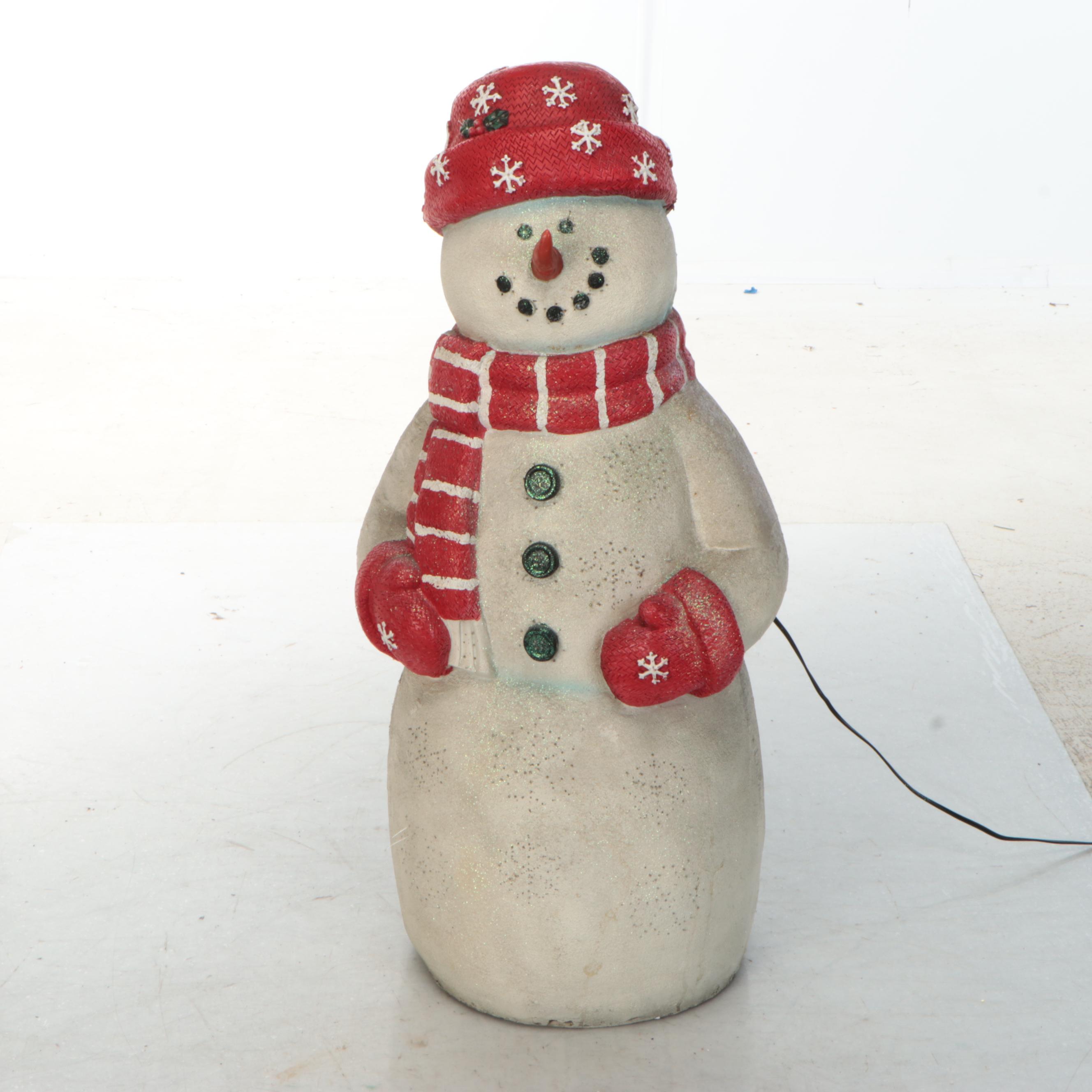 Christmas 32 Fiber Optic Snowmen with Animated Ski Figure