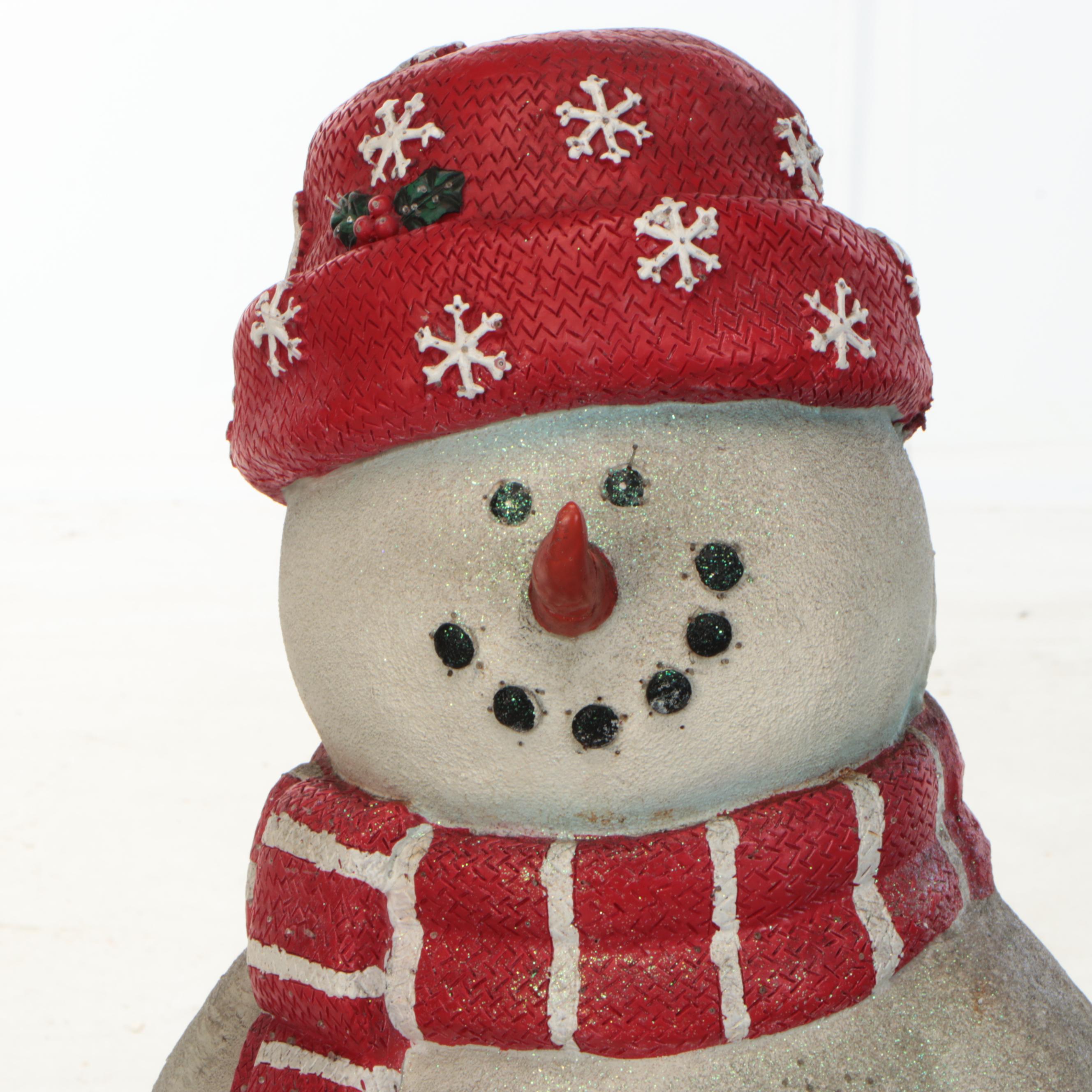 Christmas 32 Fiber Optic Snowmen with Animated Ski Figure