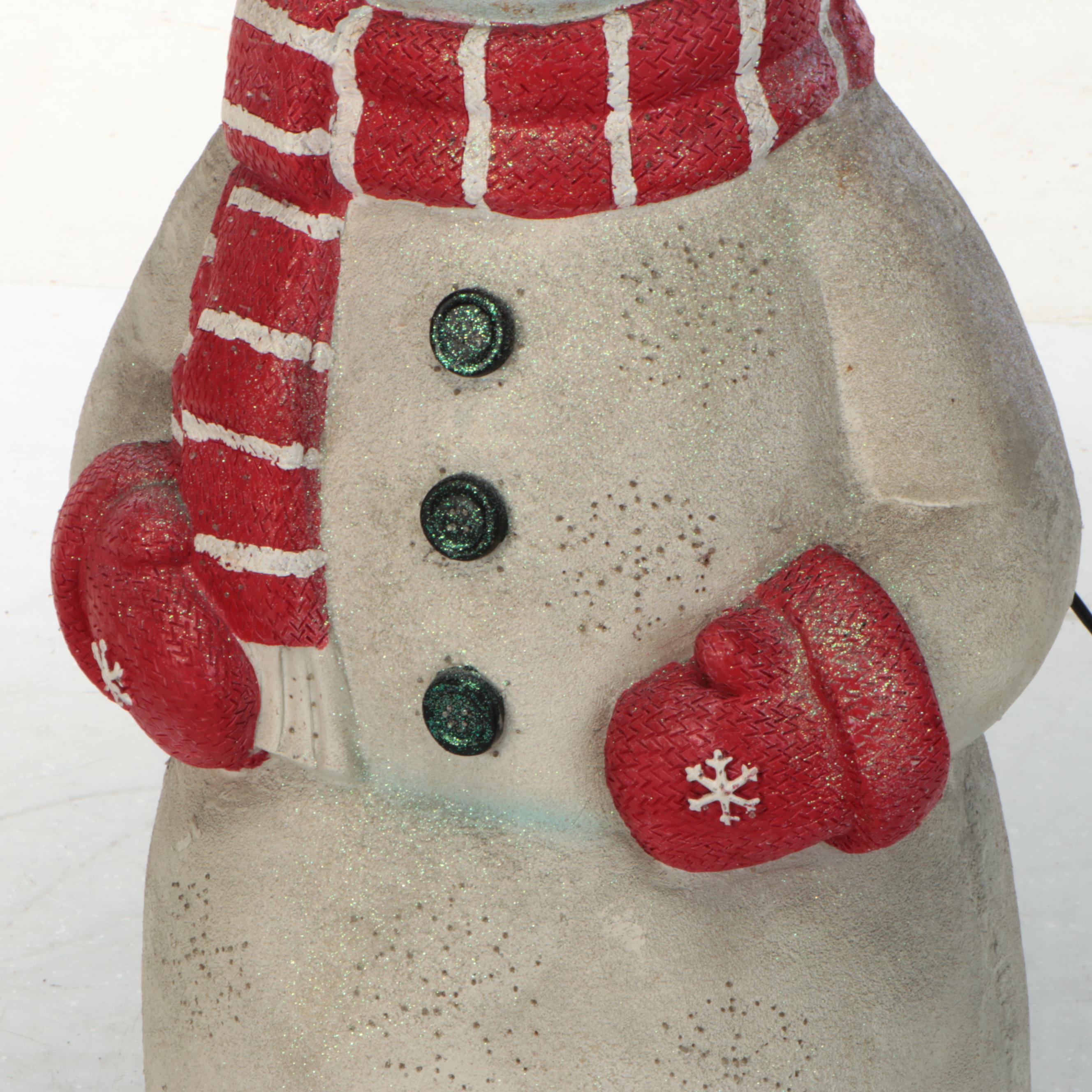 Christmas 32 Fiber Optic Snowmen with Animated Ski Figure