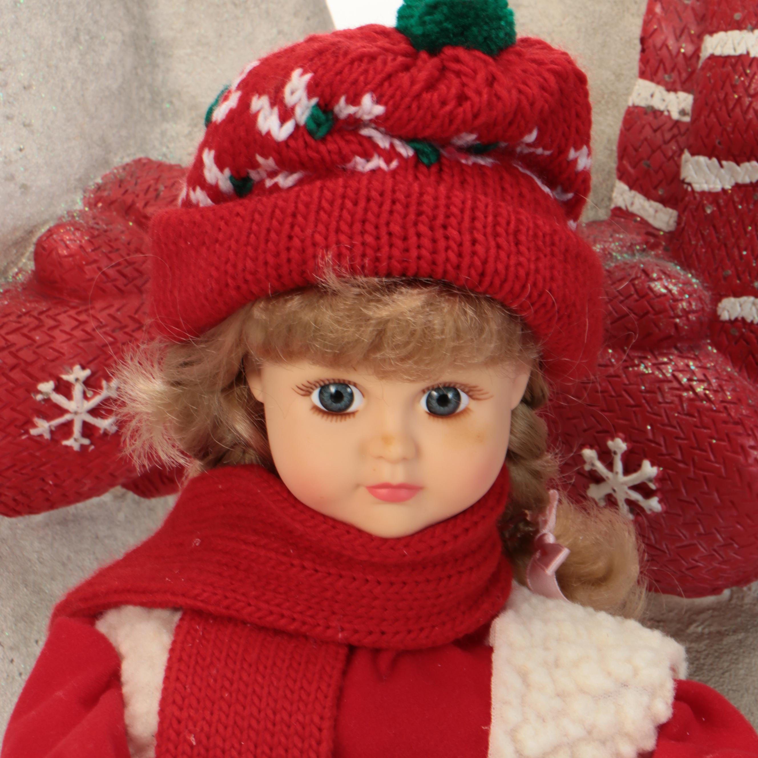 Christmas 32 Fiber Optic Snowmen with Animated Ski Figure