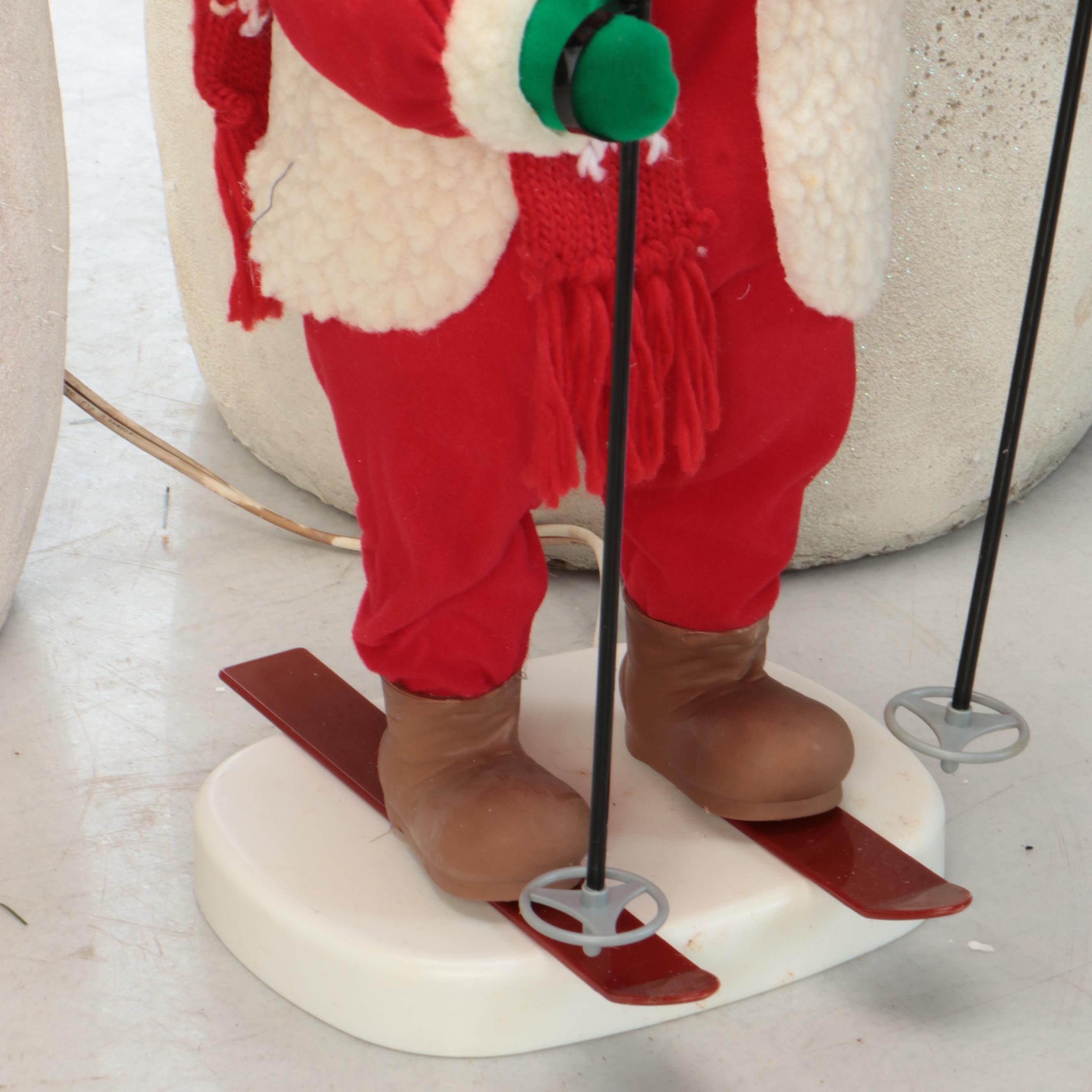 Christmas 32 Fiber Optic Snowmen with Animated Ski Figure