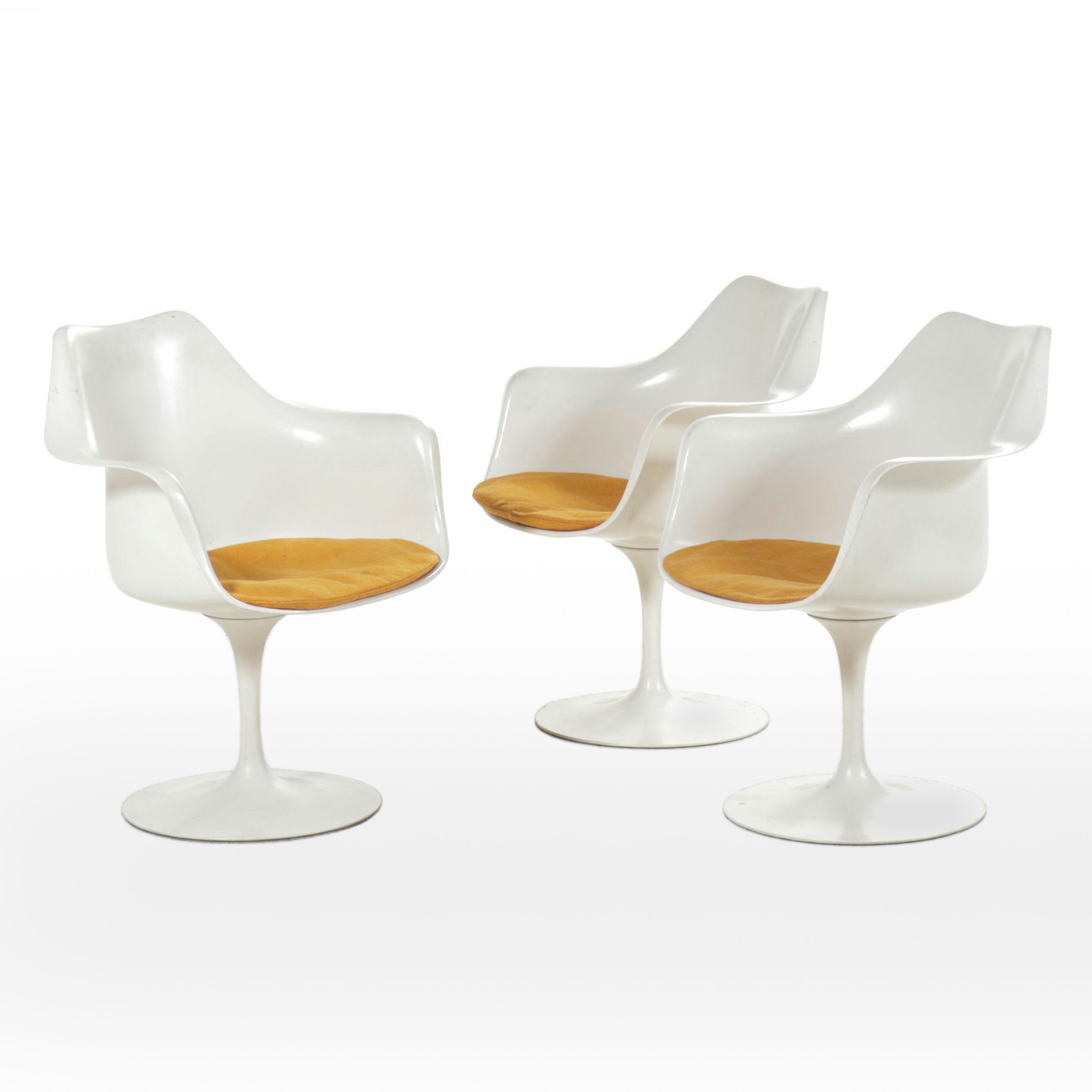 Three Eero Saarinen for Knoll Mid Century Modern Tulip Armchairs