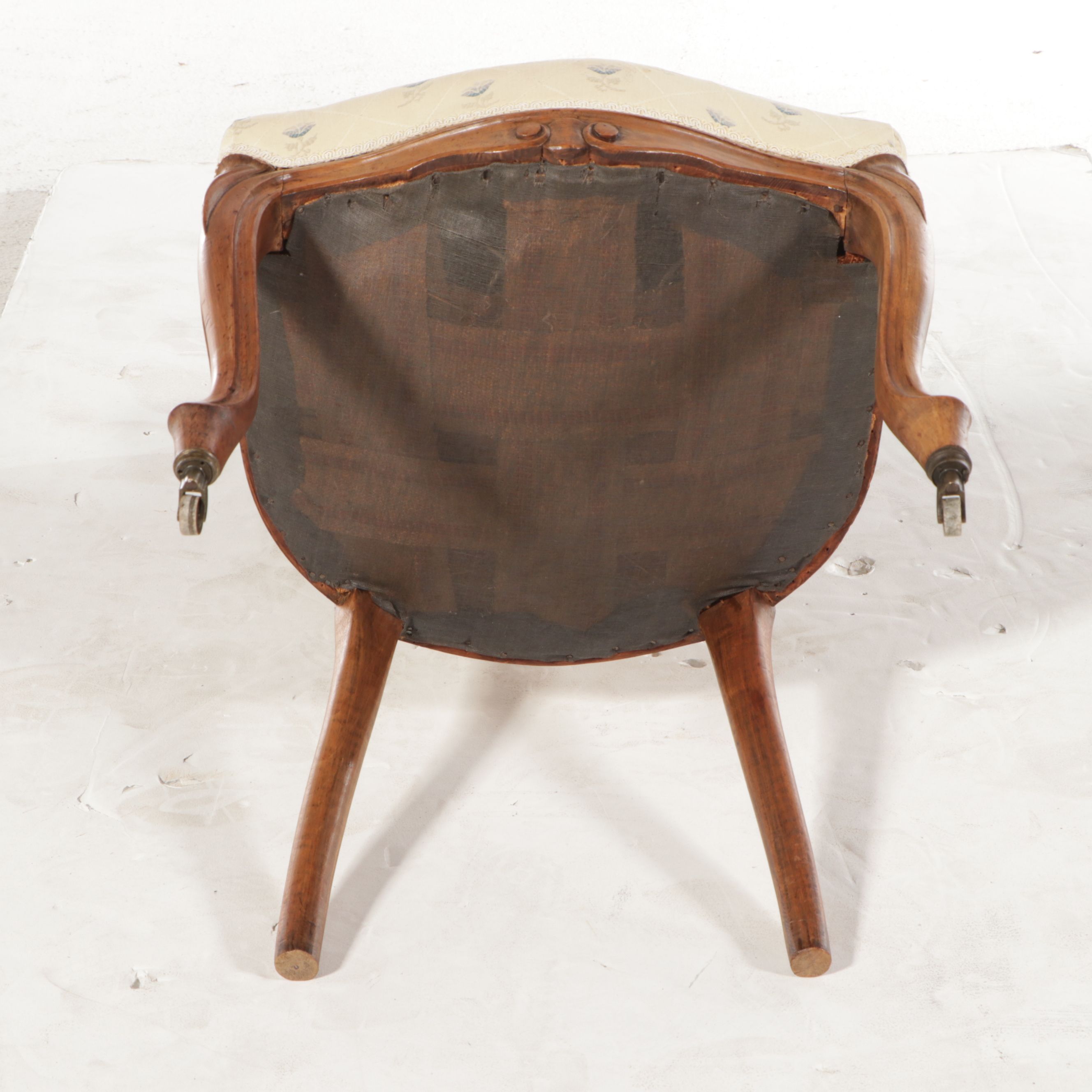 Victorian French Provincial Style Button-Tufted Upholstered Wood Side Chair