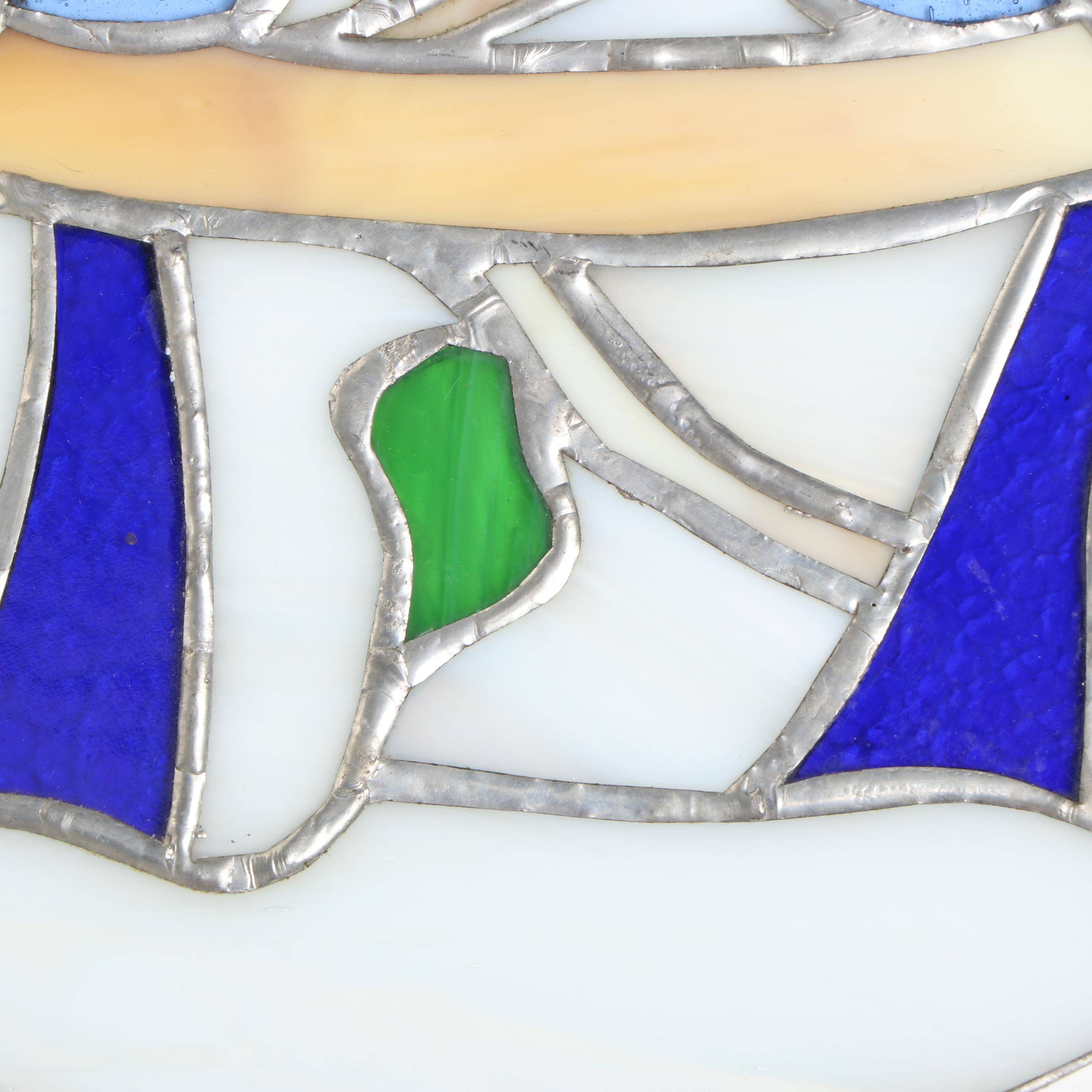 Stained Glass Blue Birds on Branch Panel