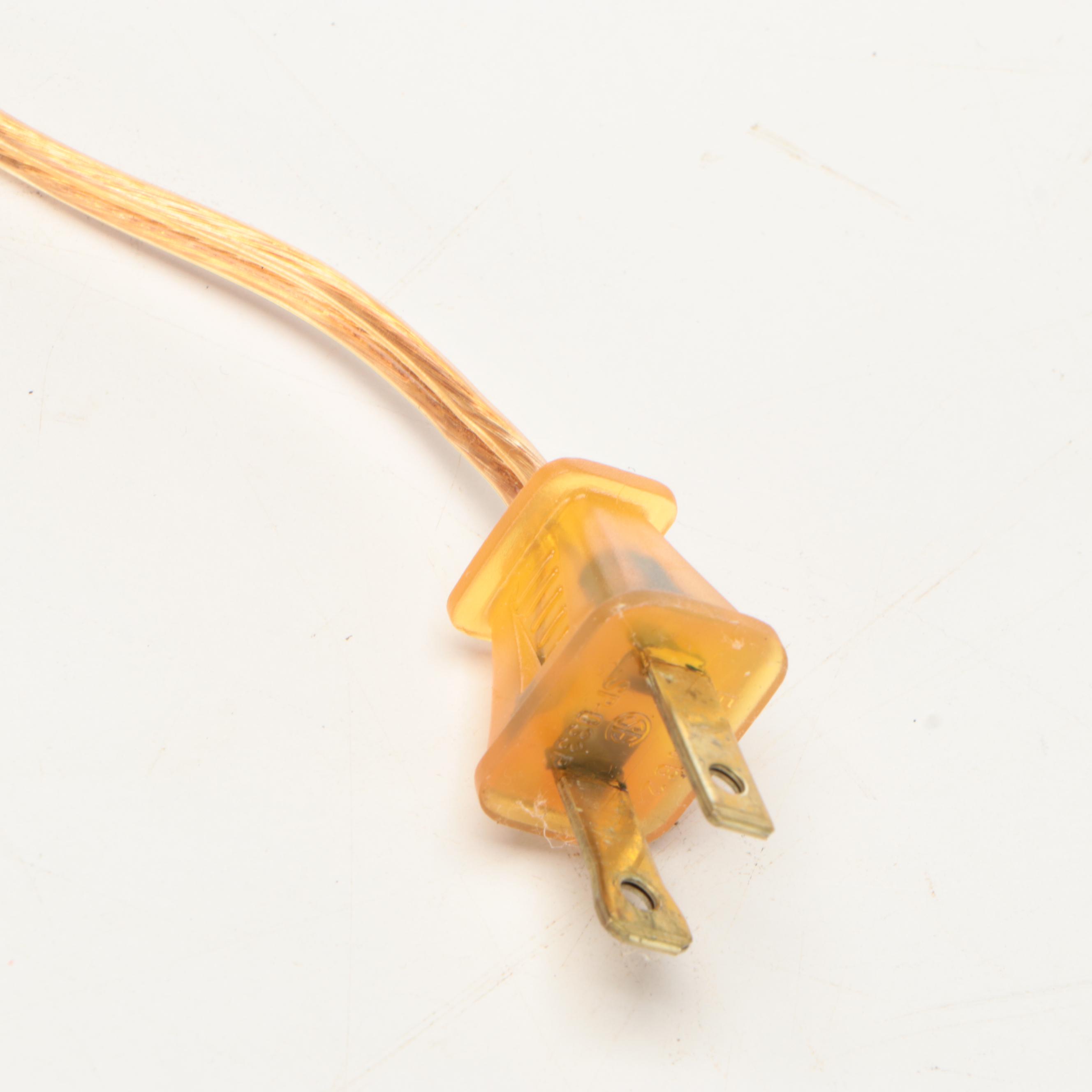 Pair of Burgundy With Gold Painted Vase Table Lamps with Pleated Shades