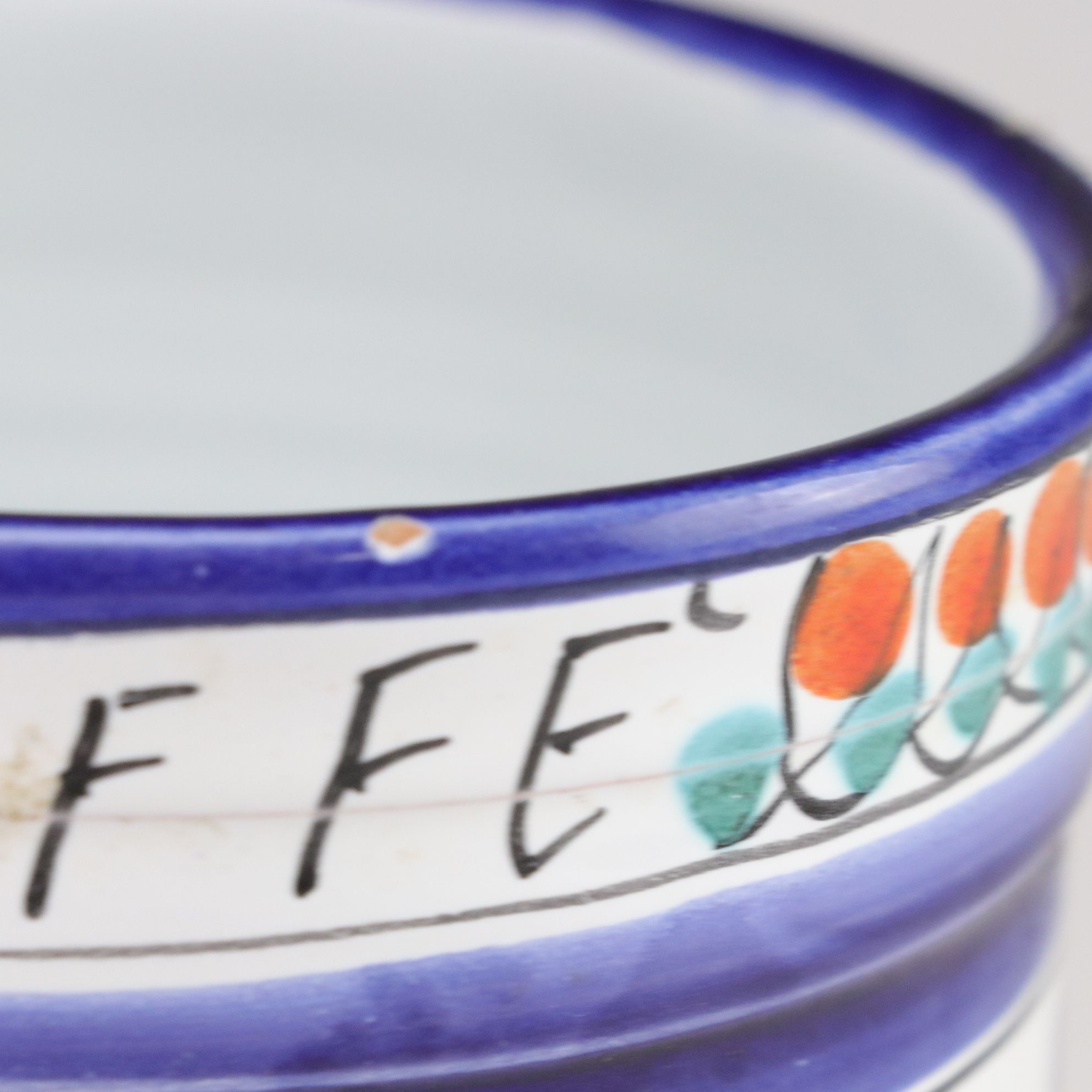 Hand Decorated Italian Ceramic Bottles, Pitcher, and Jars