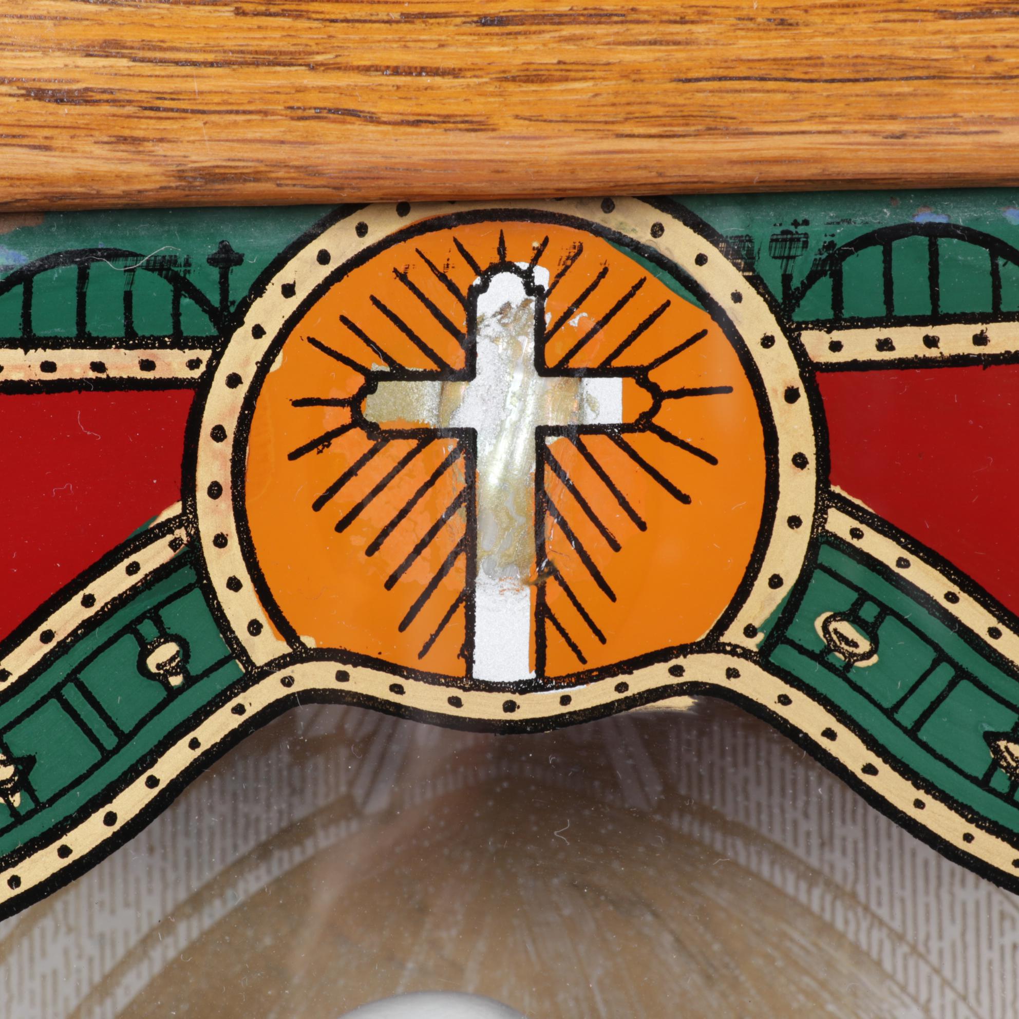 Reverse-Painted Viaticum Last Rites Cabinet