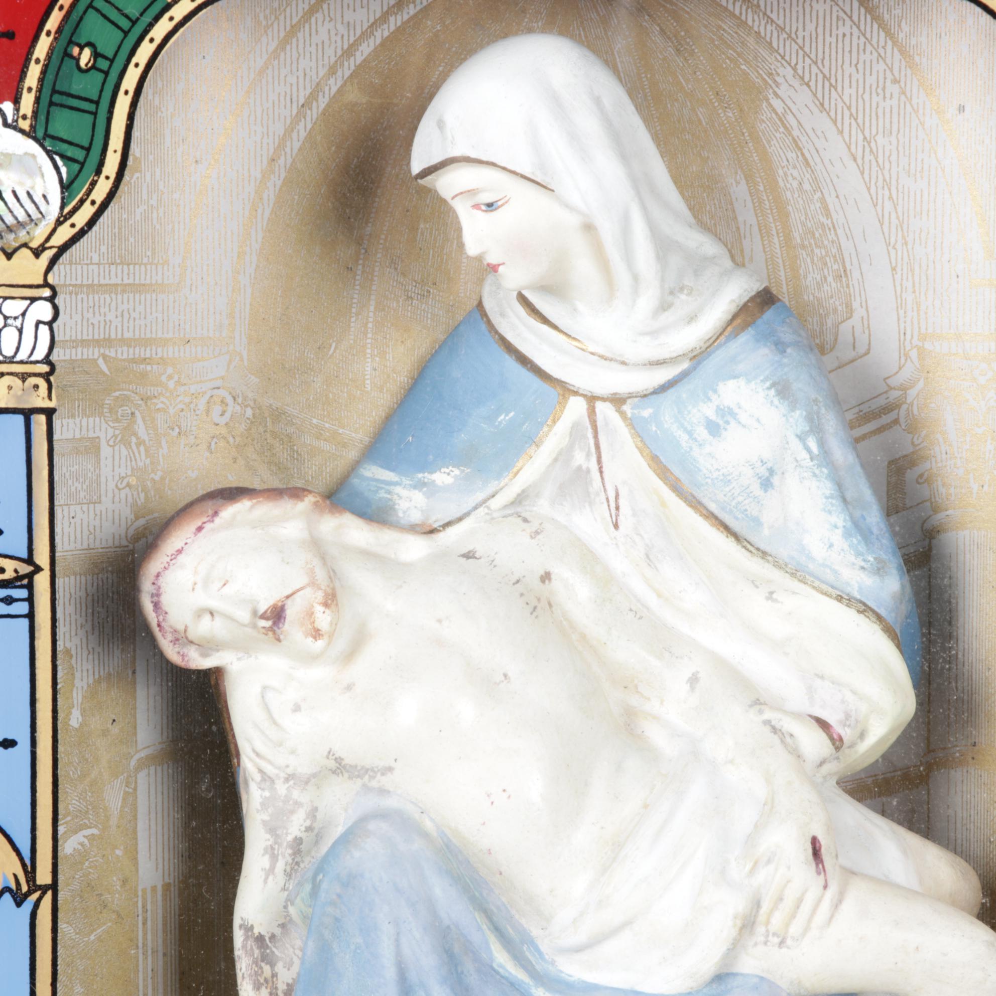 Reverse-Painted Viaticum Last Rites Cabinet