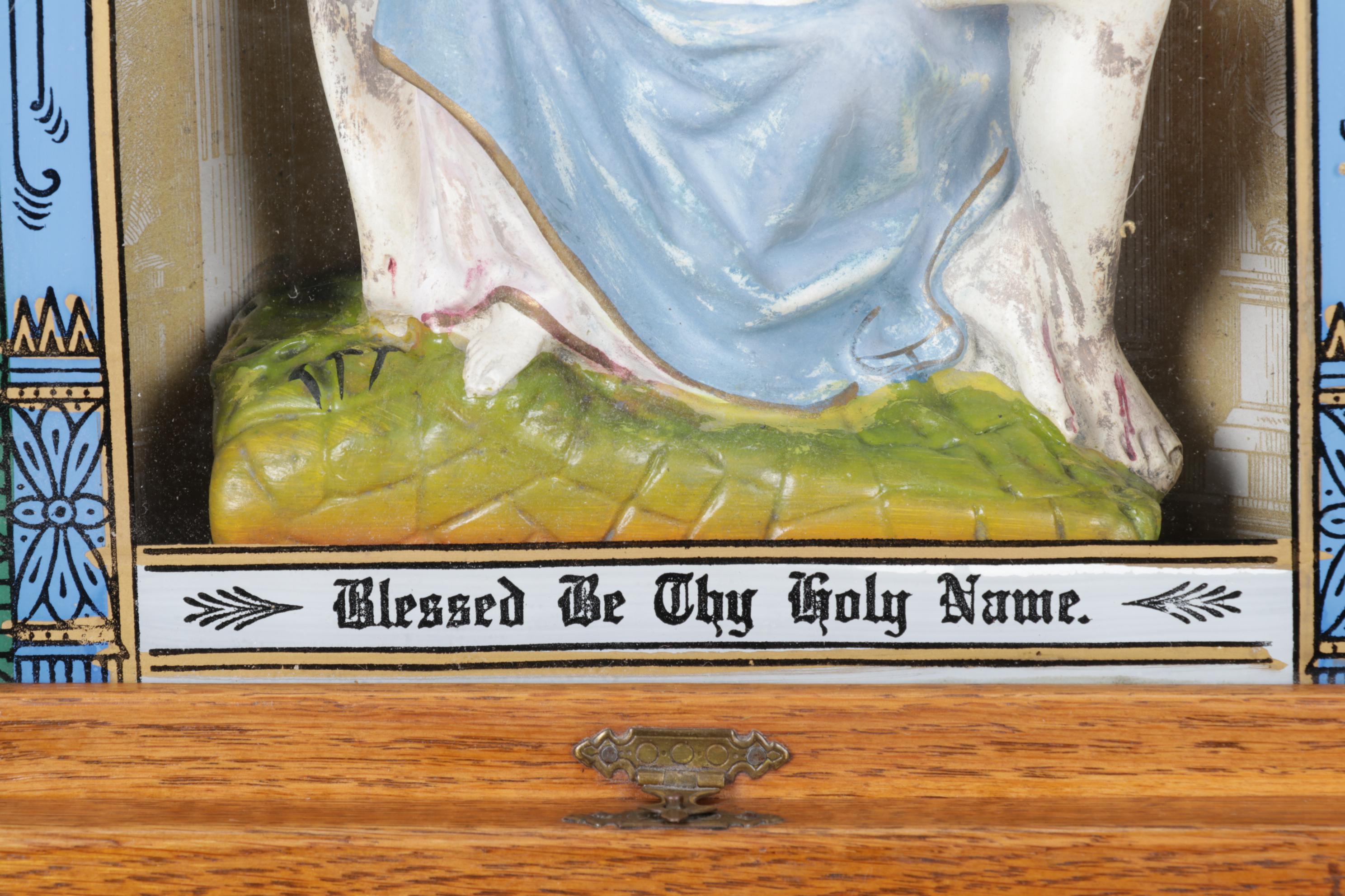 Reverse-Painted Viaticum Last Rites Cabinet