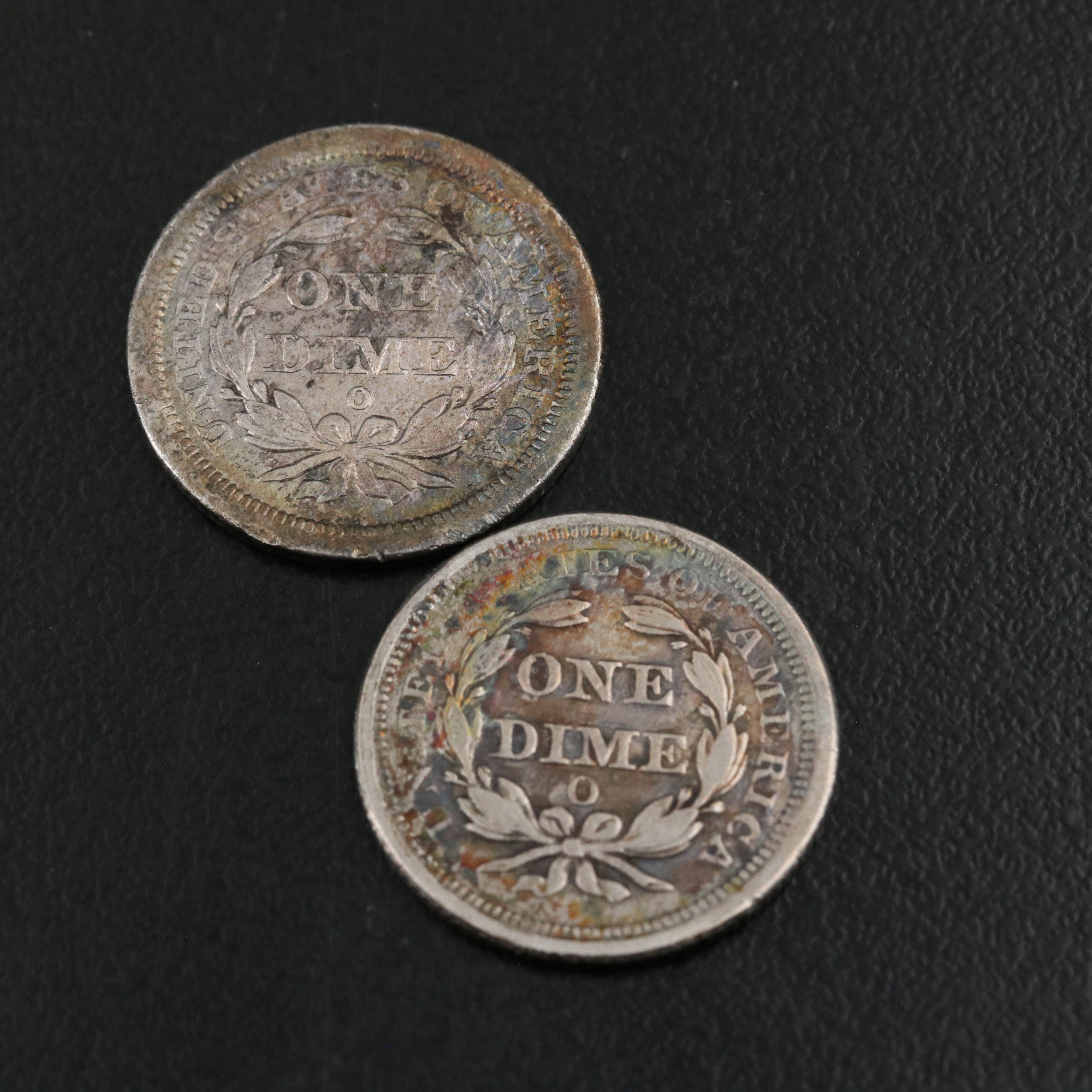 Four Different Seated Liberty Dimes