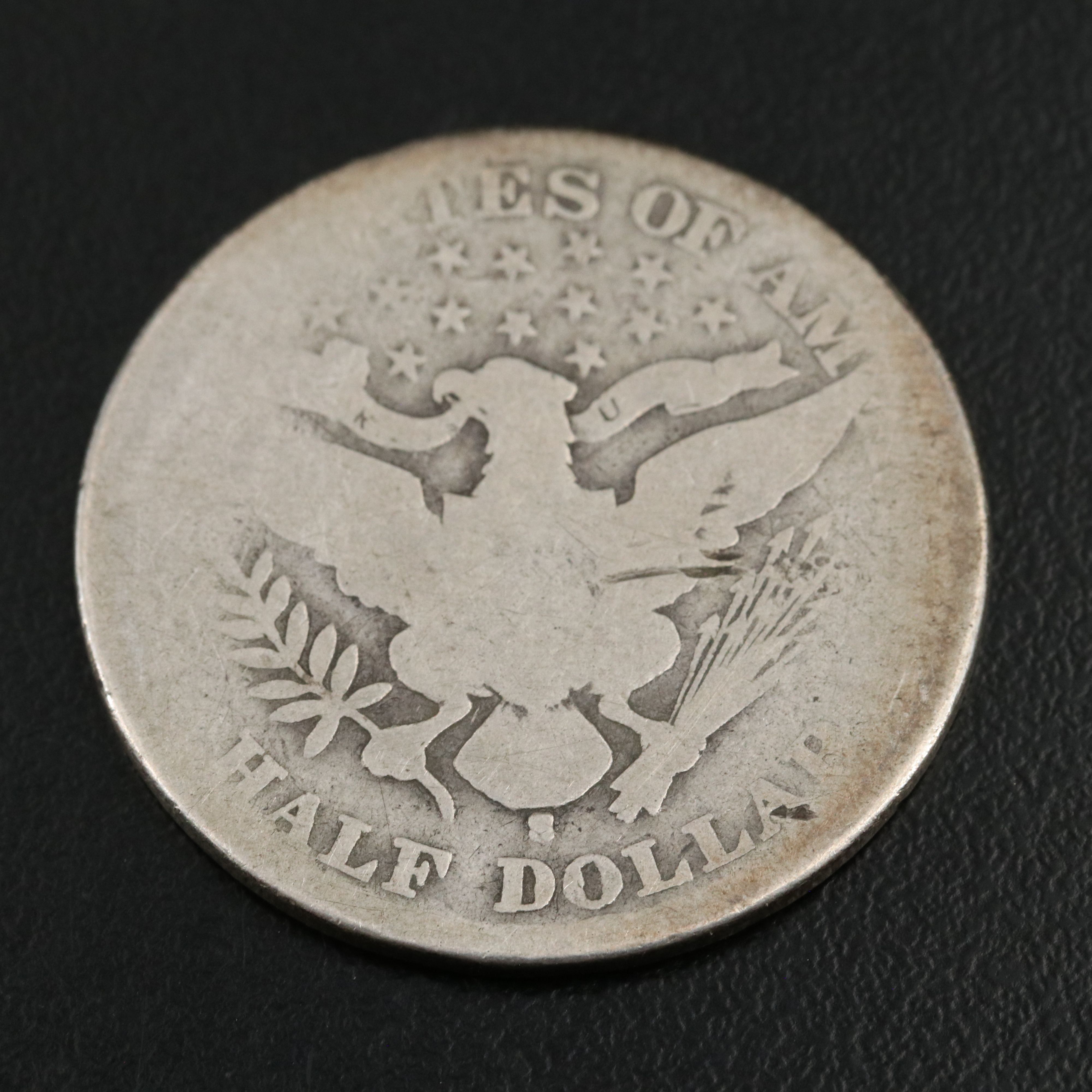 Five Different Barber Half Dollars Including a 1901-S