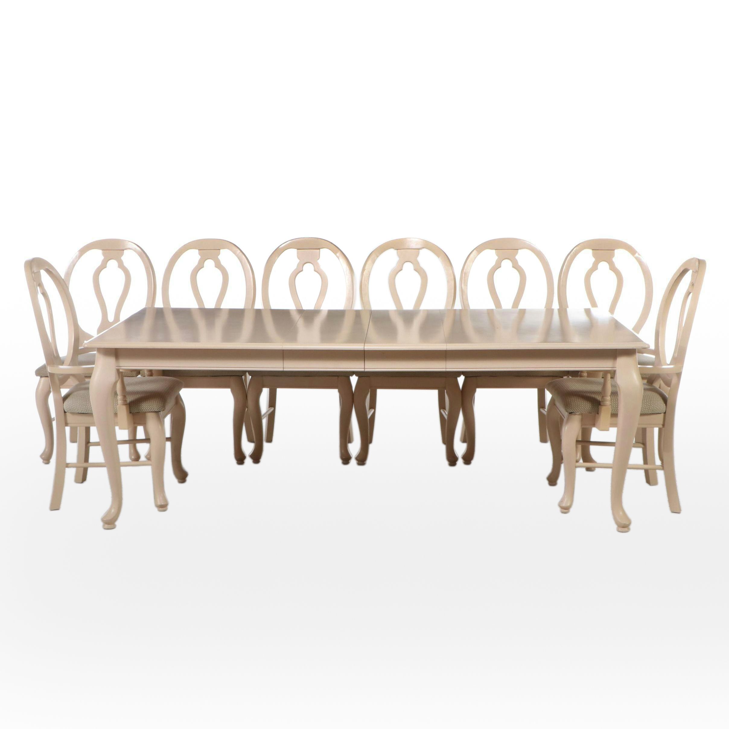 Queen Anne Style Painted Wood Nine-Piece Dining Set