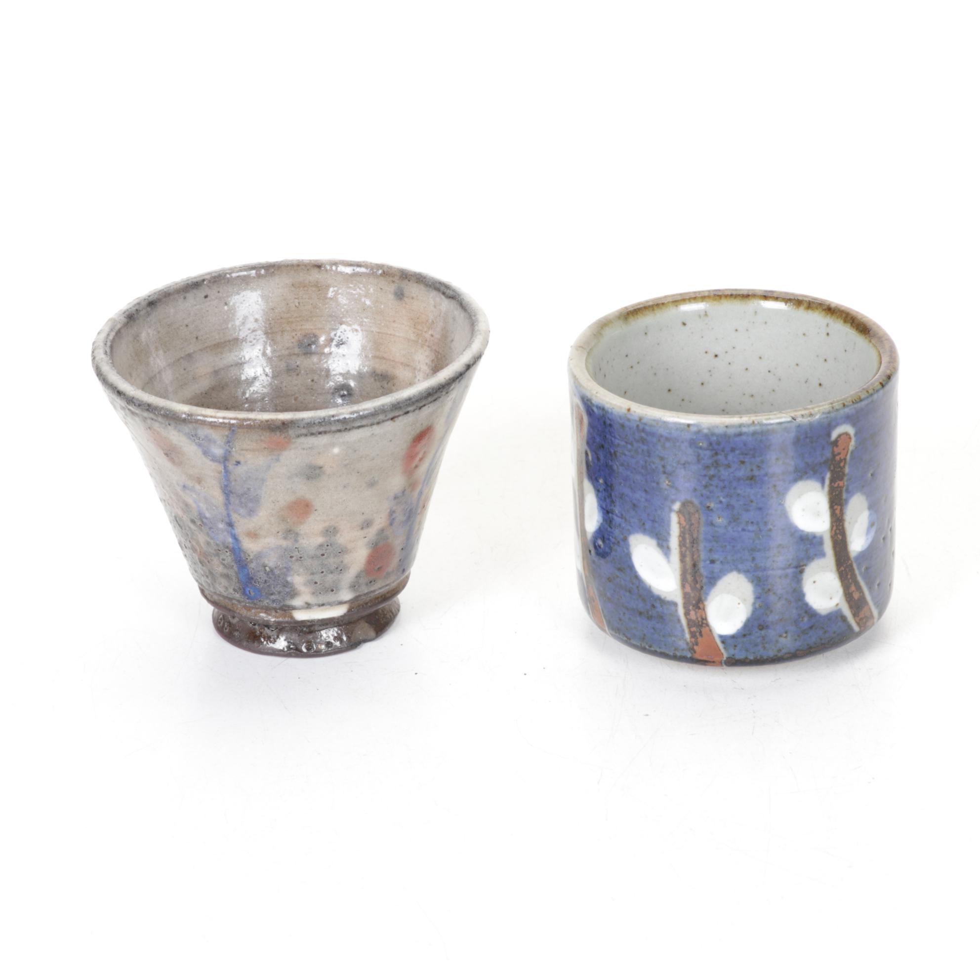 Hand Thrown Pottery Covered Casserole with Two Cups