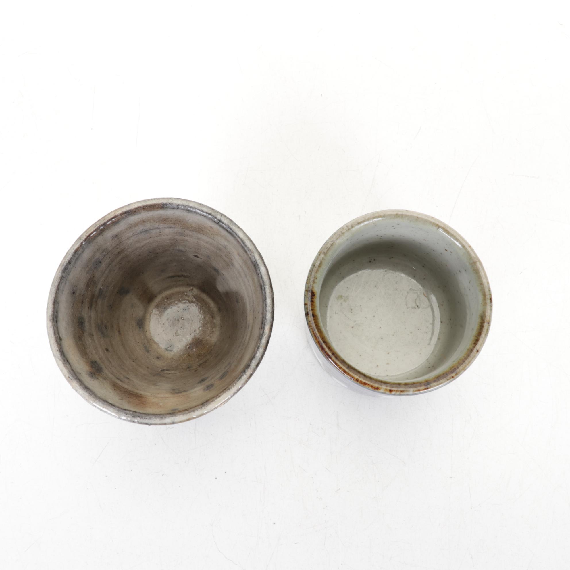 Hand Thrown Pottery Covered Casserole with Two Cups