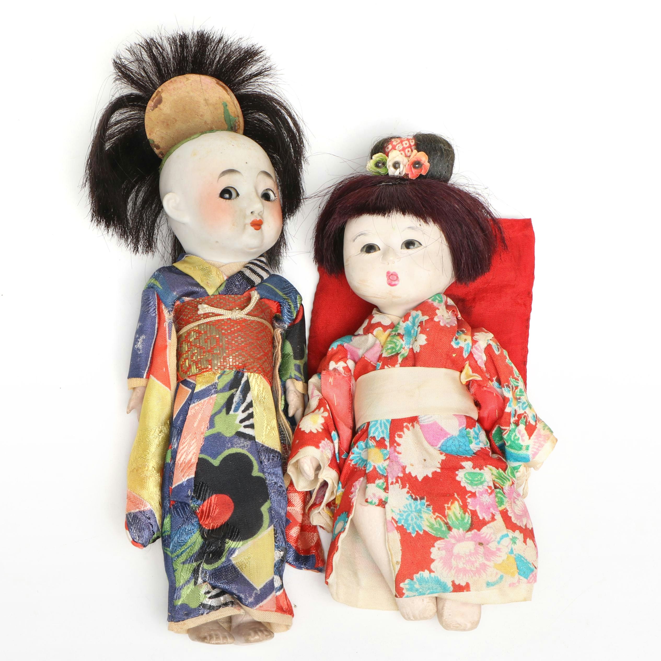 Japanese Plaster Dolls, Mid-20th Century