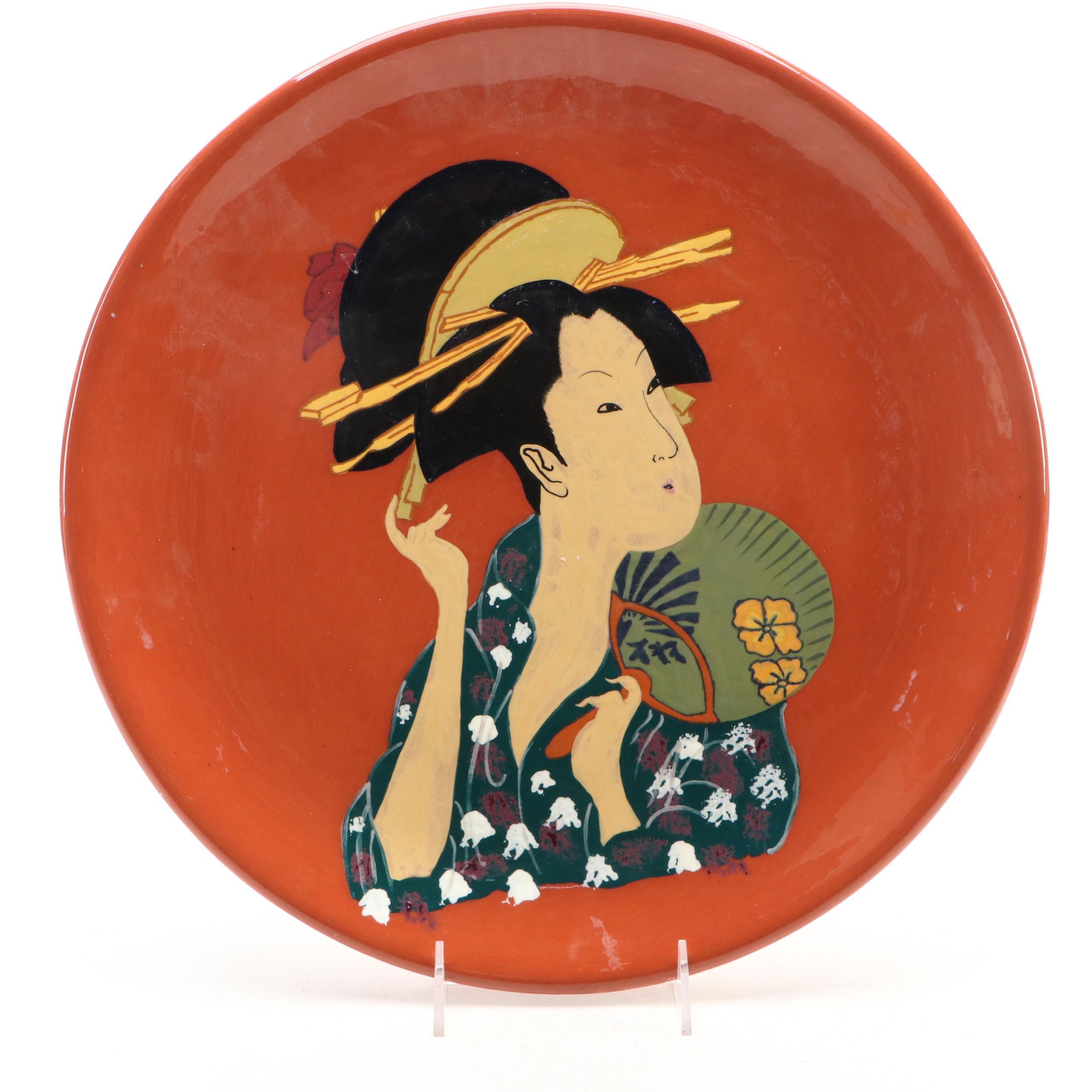 Toshi Japanese Lady Ceramic Decorative Plate