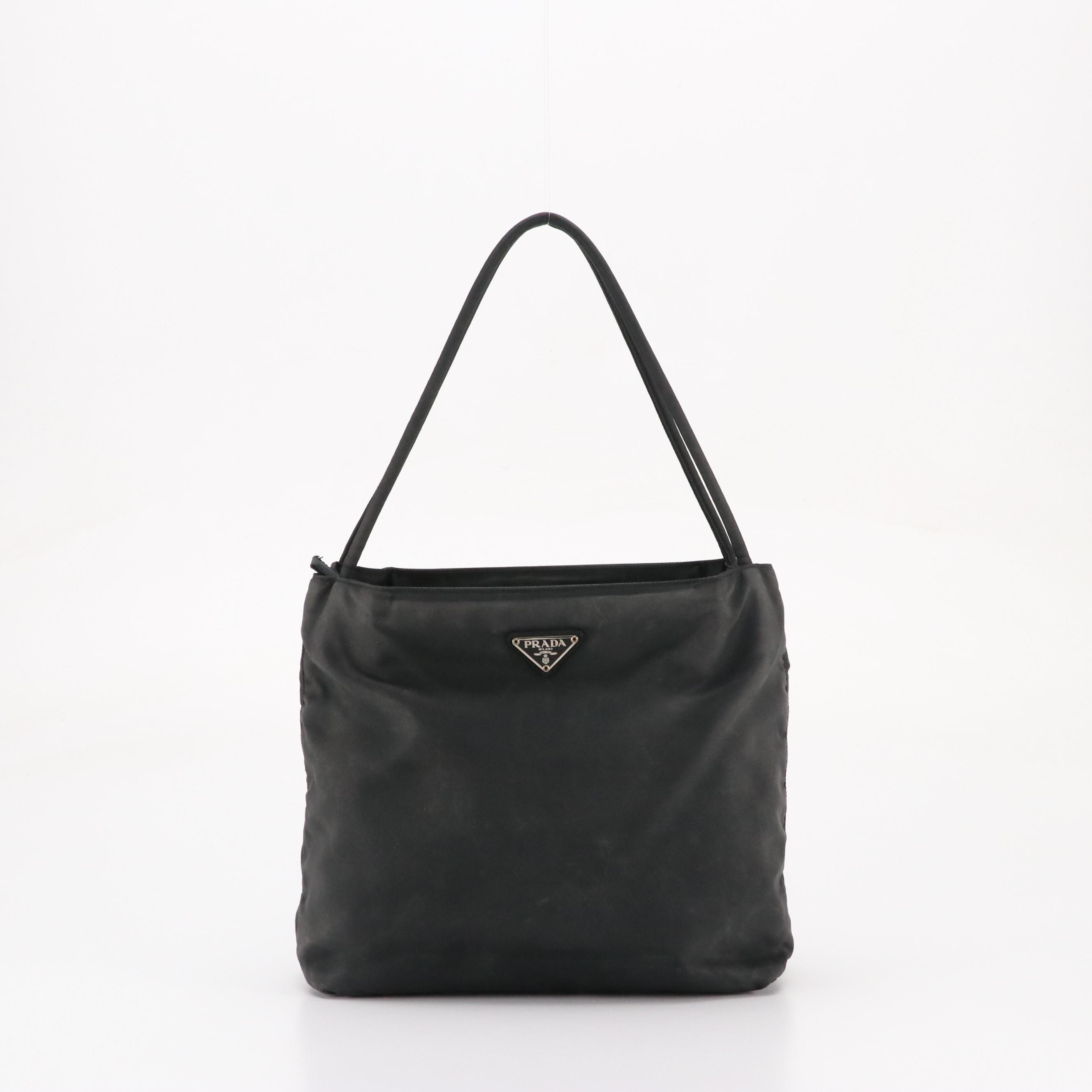 Prada Shoulder Tote in Black Tessuto Nylon