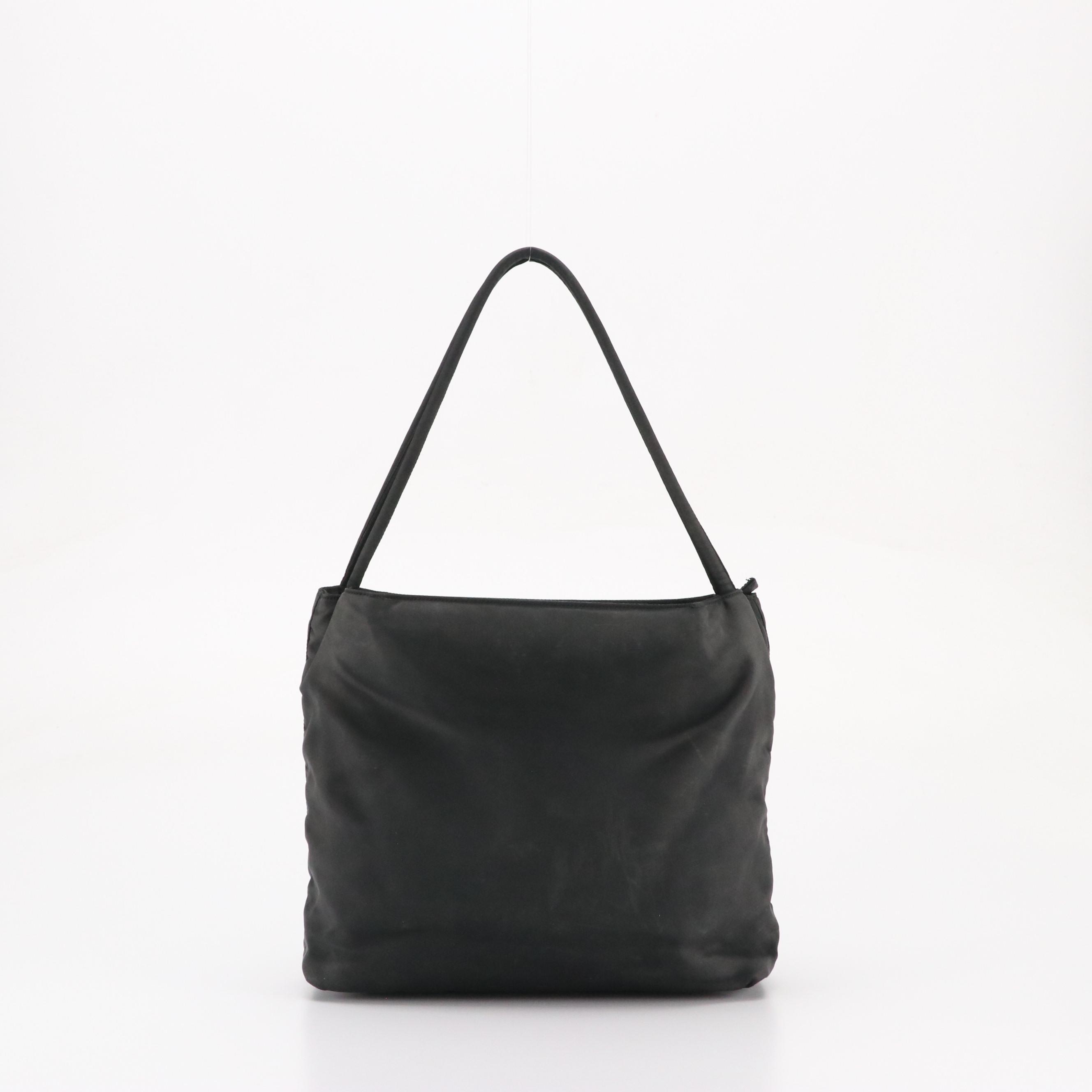 Prada Shoulder Tote in Black Tessuto Nylon