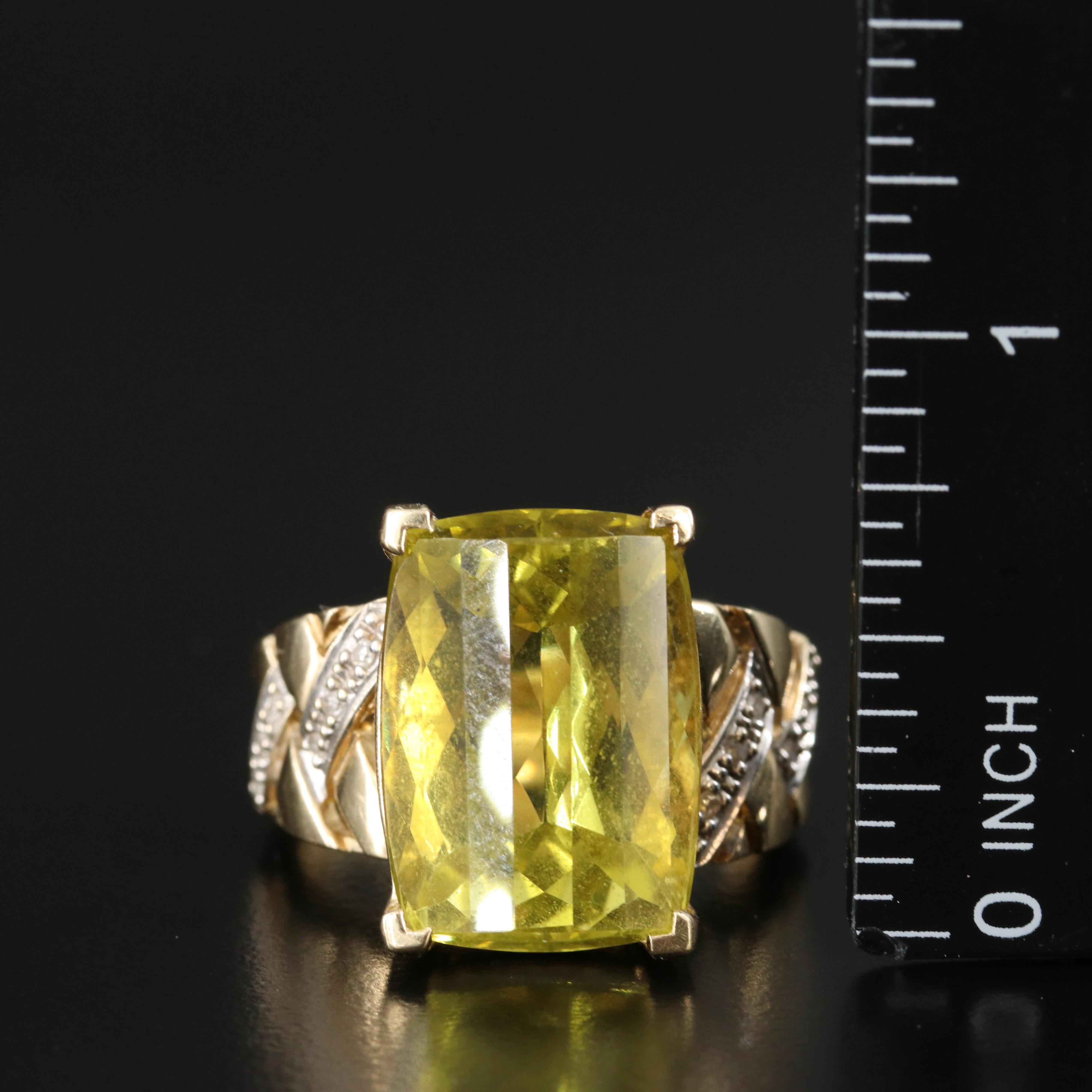 14K Citrine and Diamond Ring