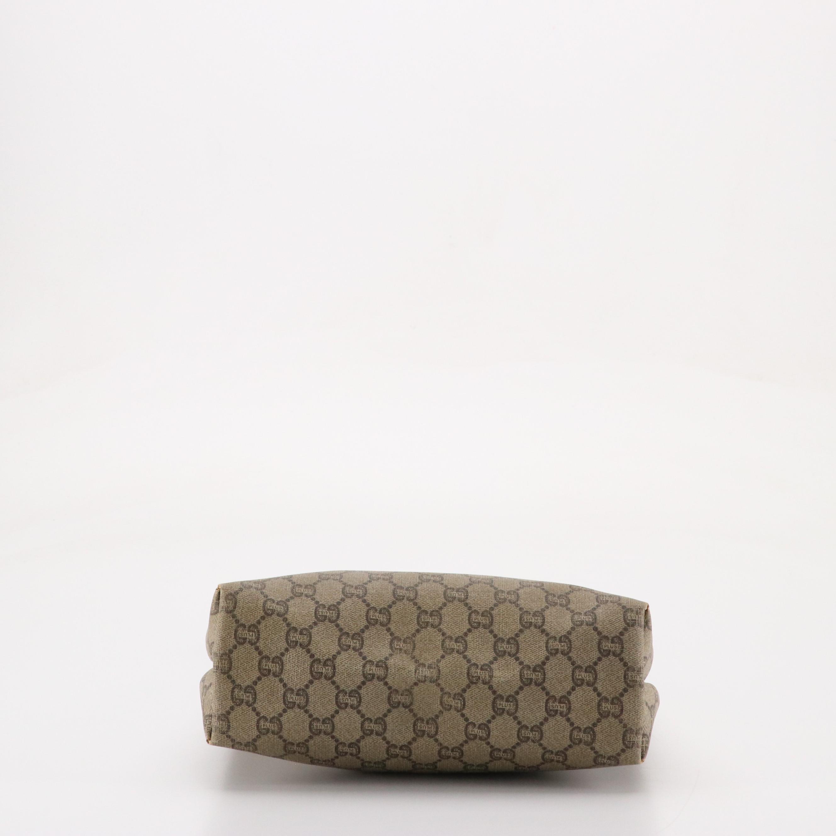 Gucci Plus Vertical Tote in GG Plus Canvas, Leather Trim and Web Straps