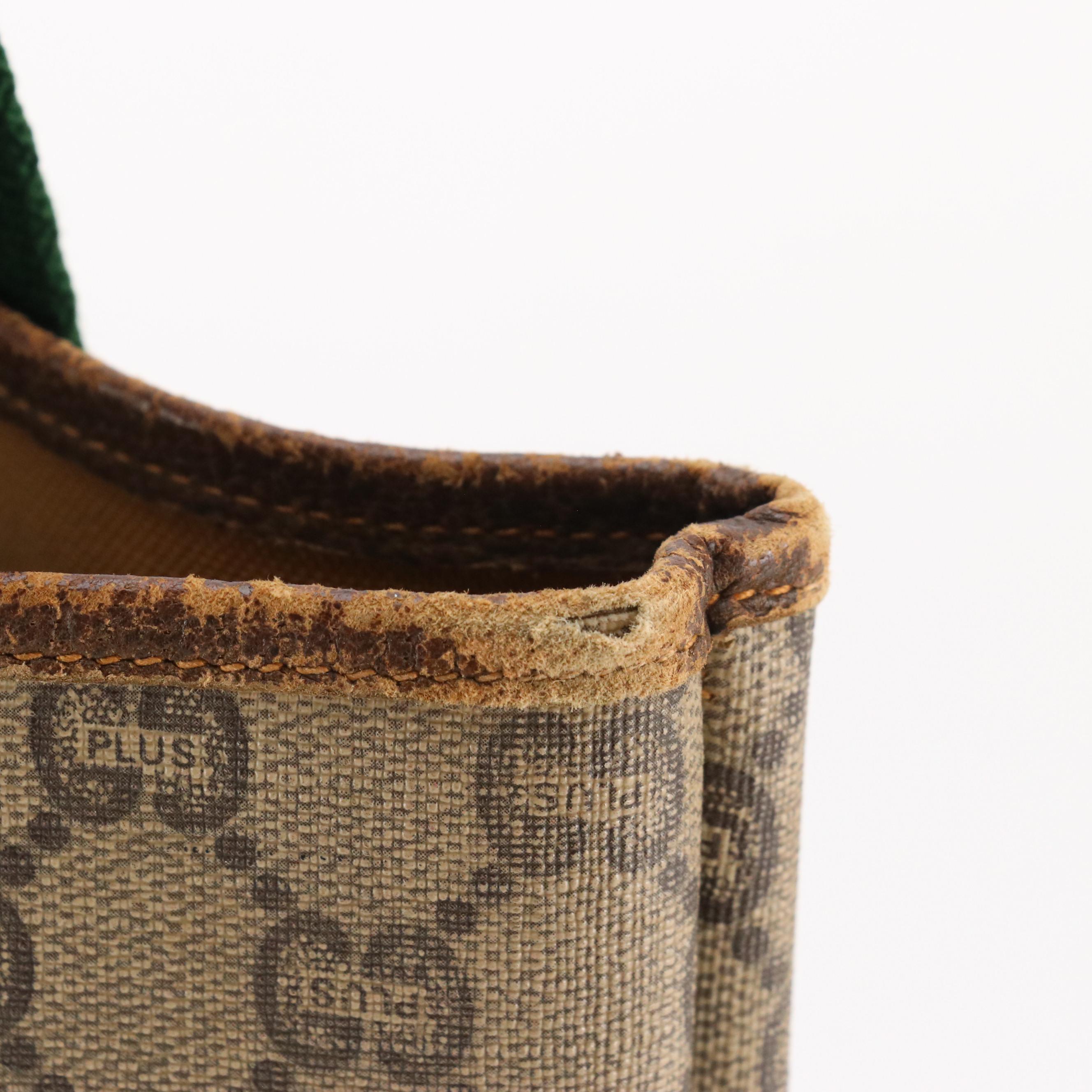 Gucci Plus Vertical Tote in GG Plus Canvas, Leather Trim and Web Straps