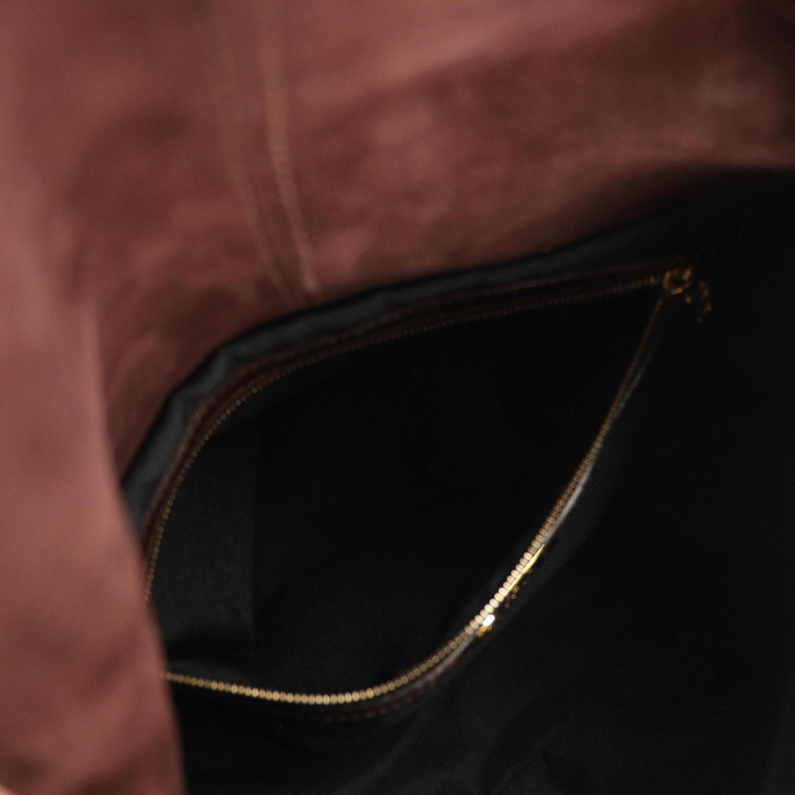 Fendi Mama Baguette Forever Shoulder Bag in Chocolate Brown Suede & Leather Trim