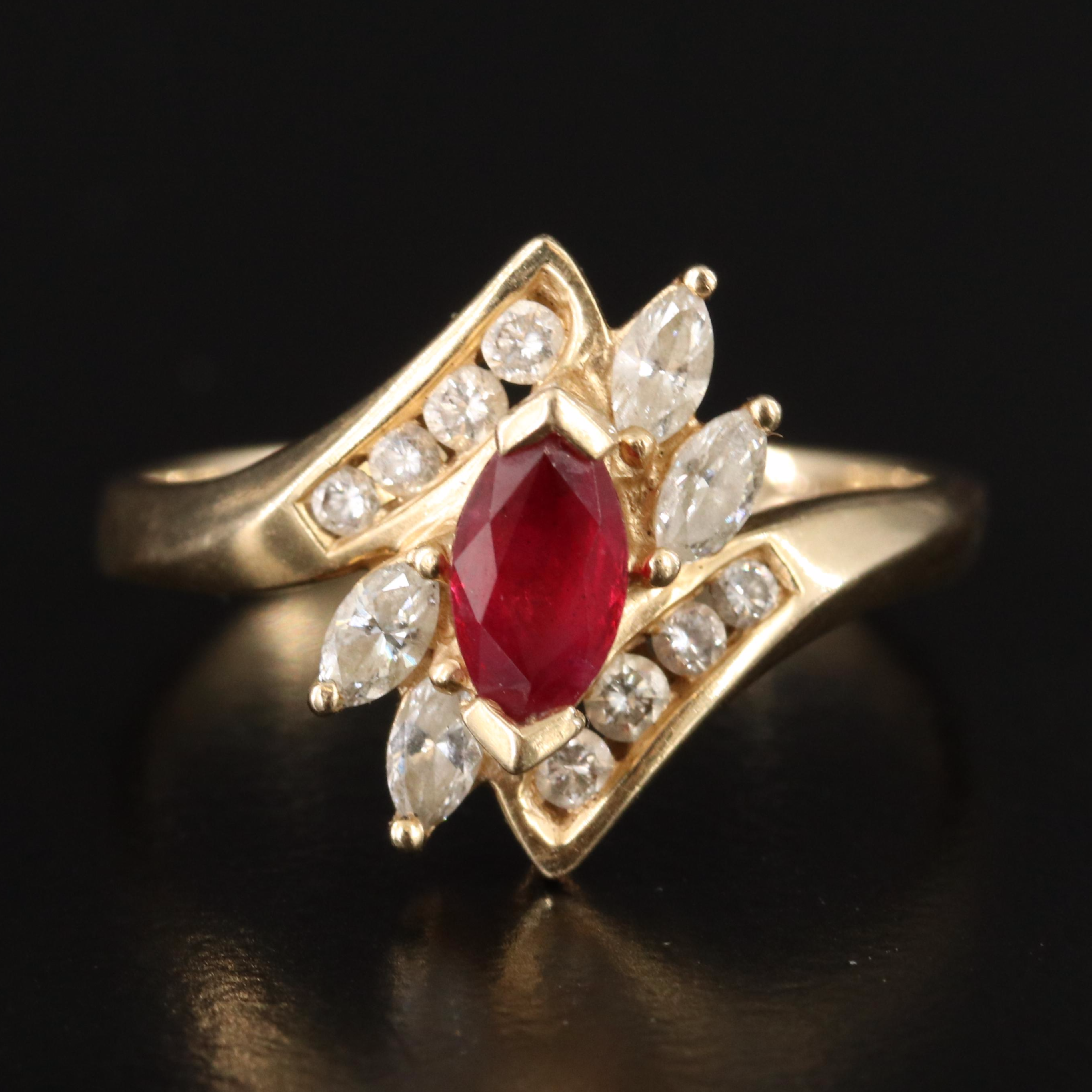 14K Ruby and Diamond Ring