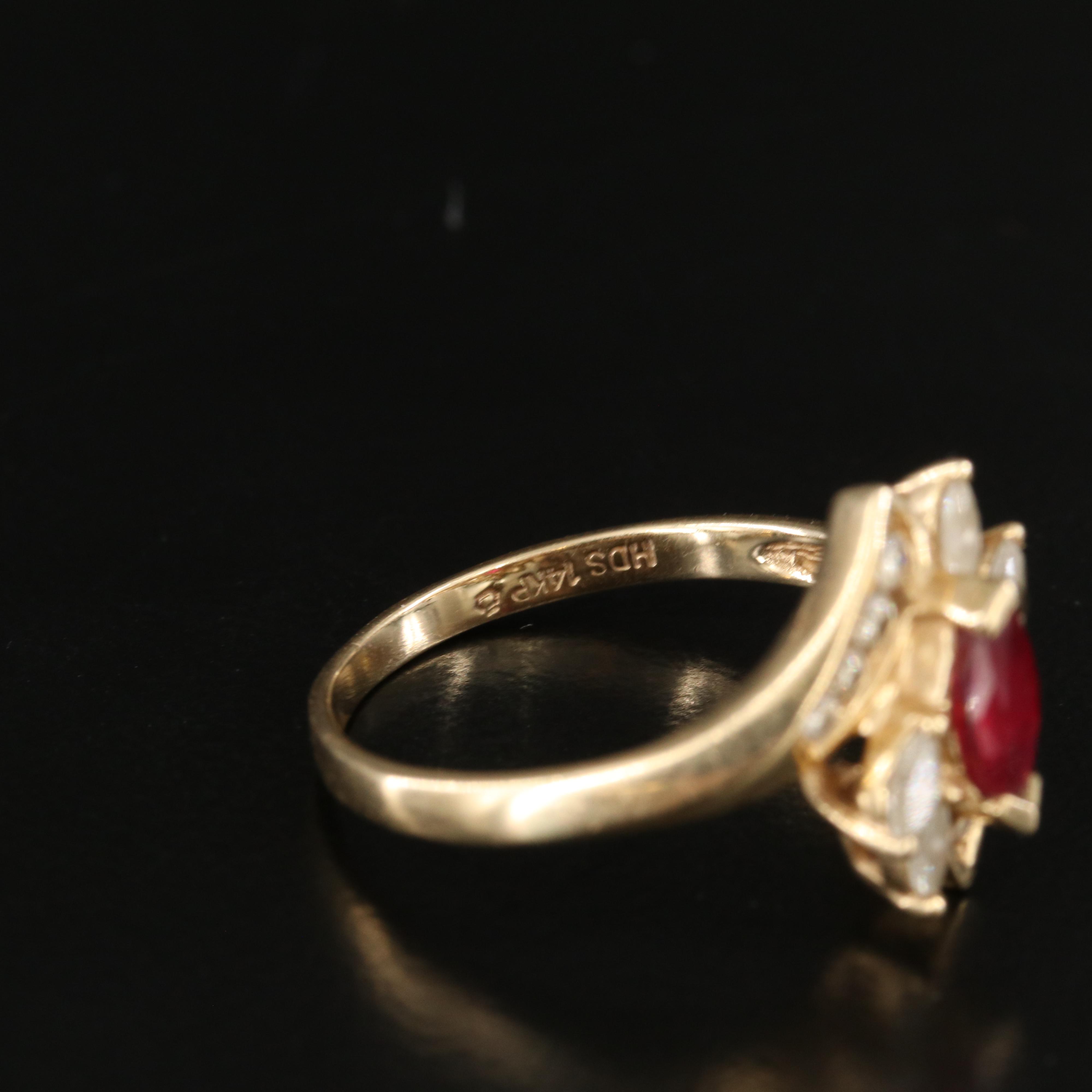 14K Ruby and Diamond Ring