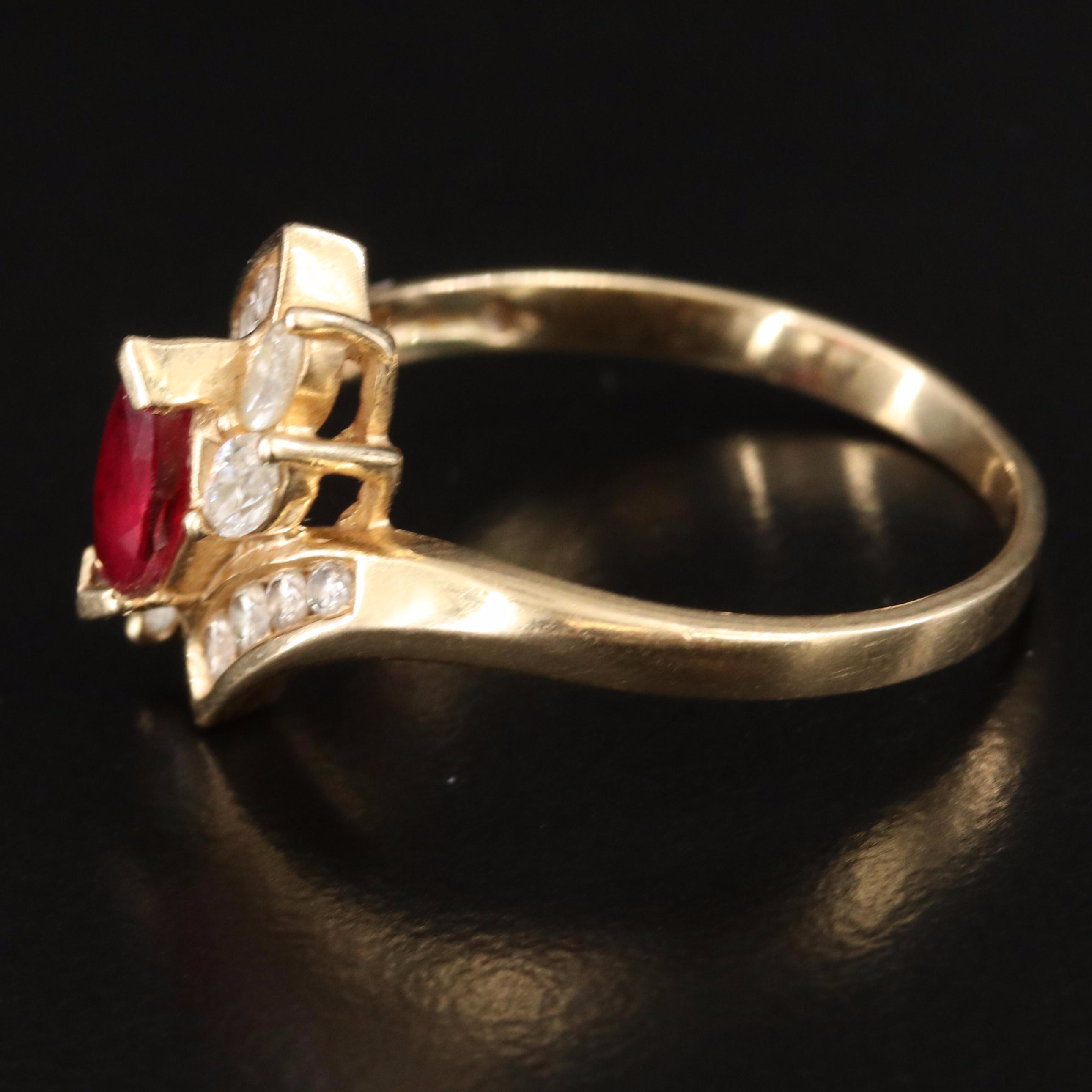 14K Ruby and Diamond Ring
