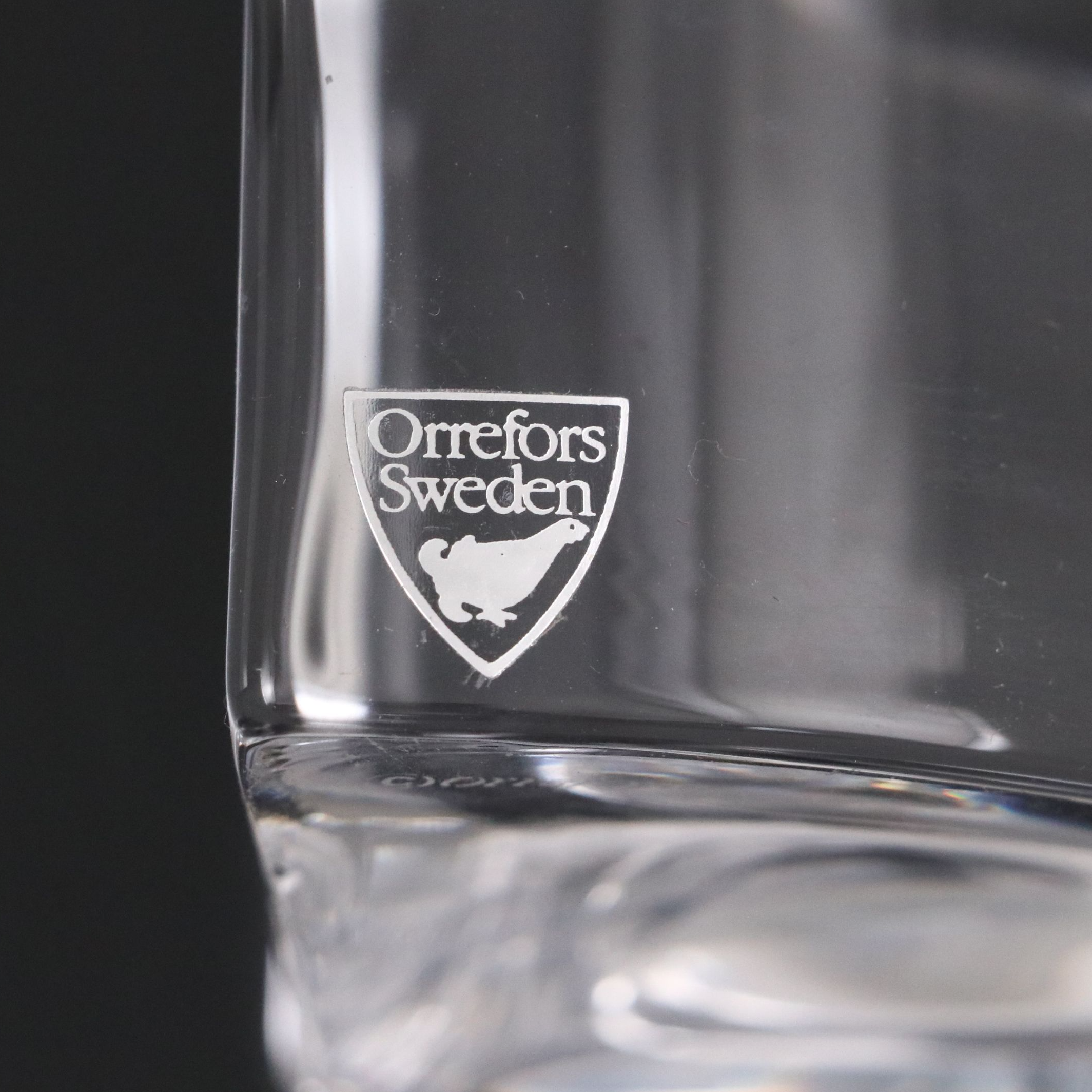 Orrefors Crystal Tea Light Holders with Candlestick Pair