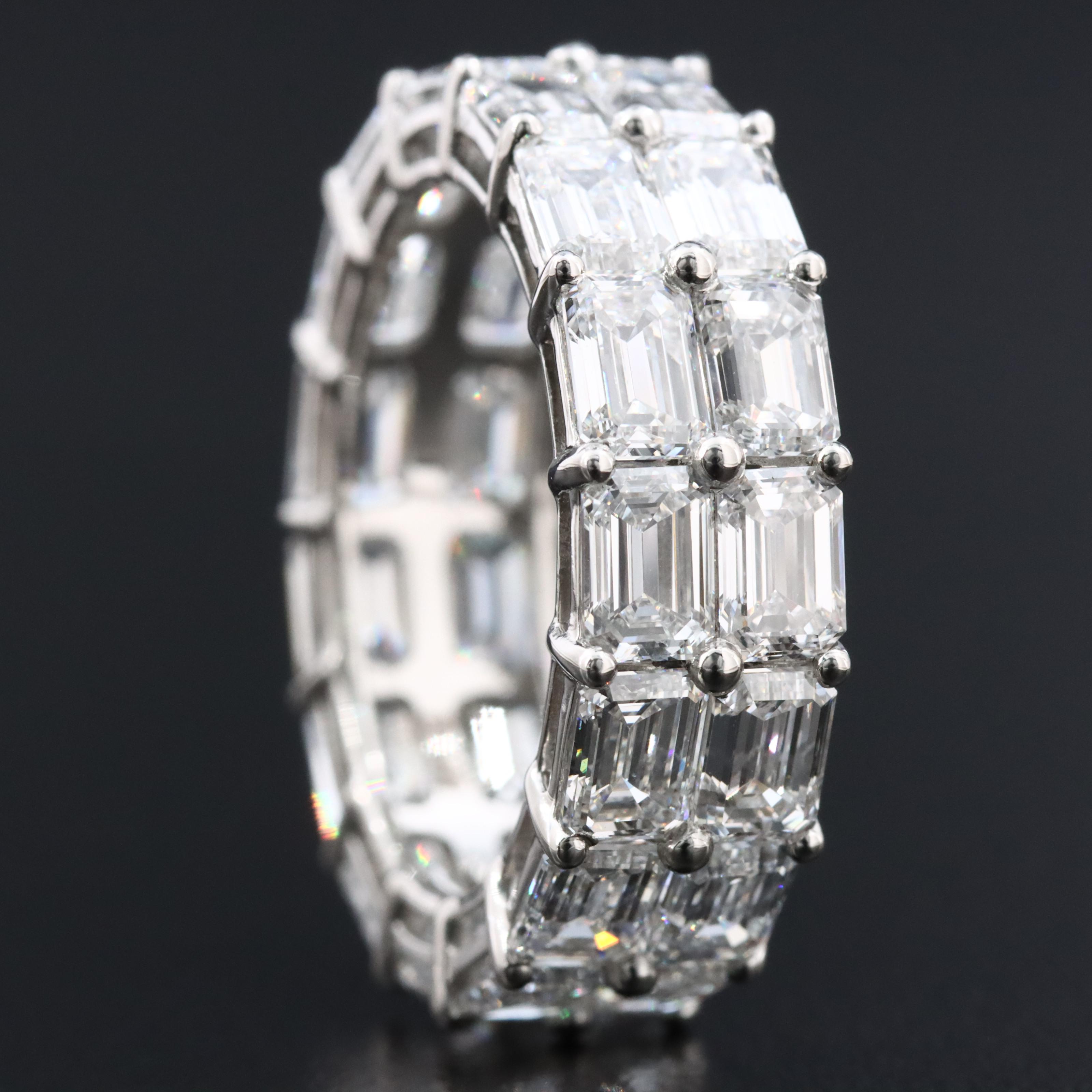 Platinum 8.30 CTW Lab Grown Diamond Double Row Eternity Band