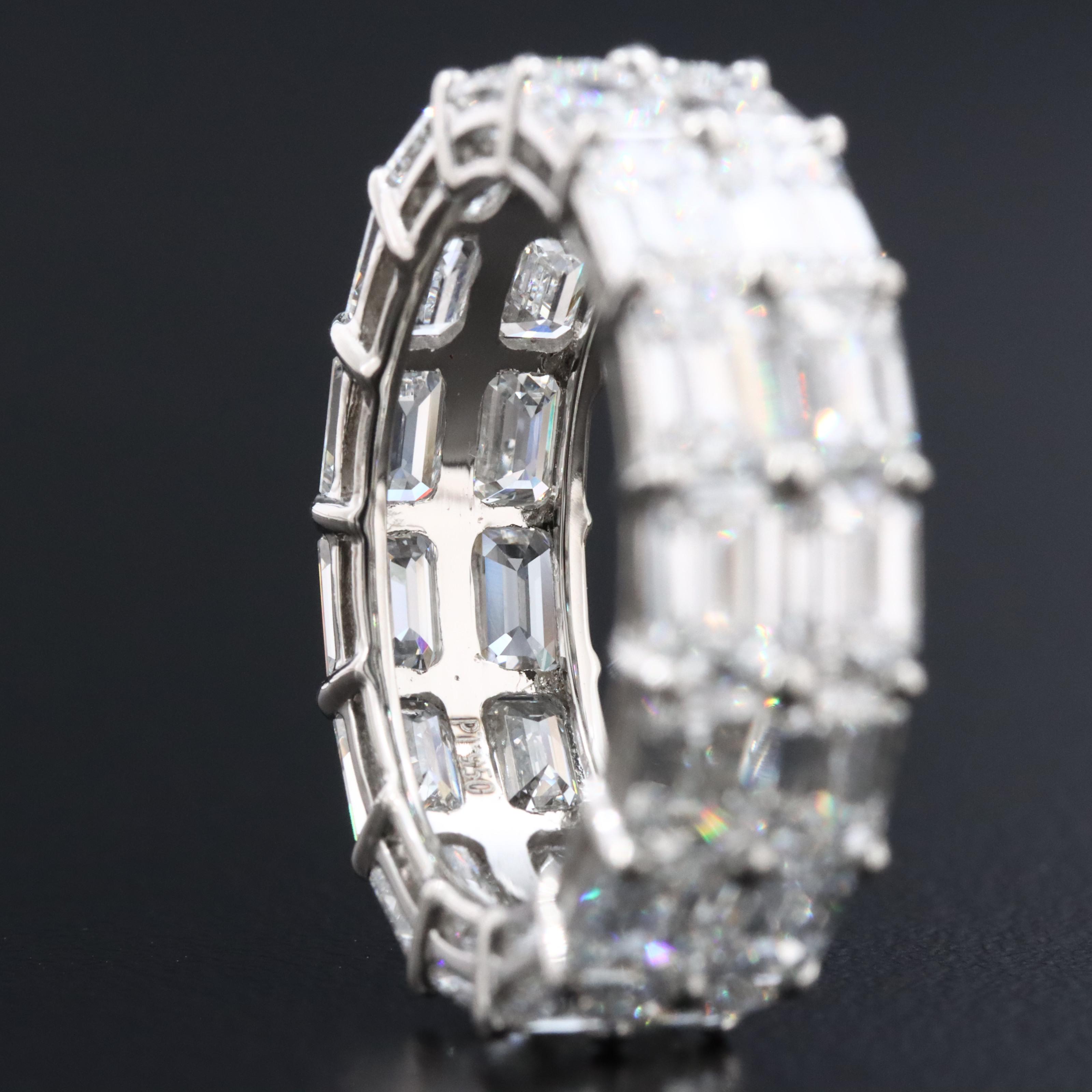 Platinum 8.30 CTW Lab Grown Diamond Double Row Eternity Band