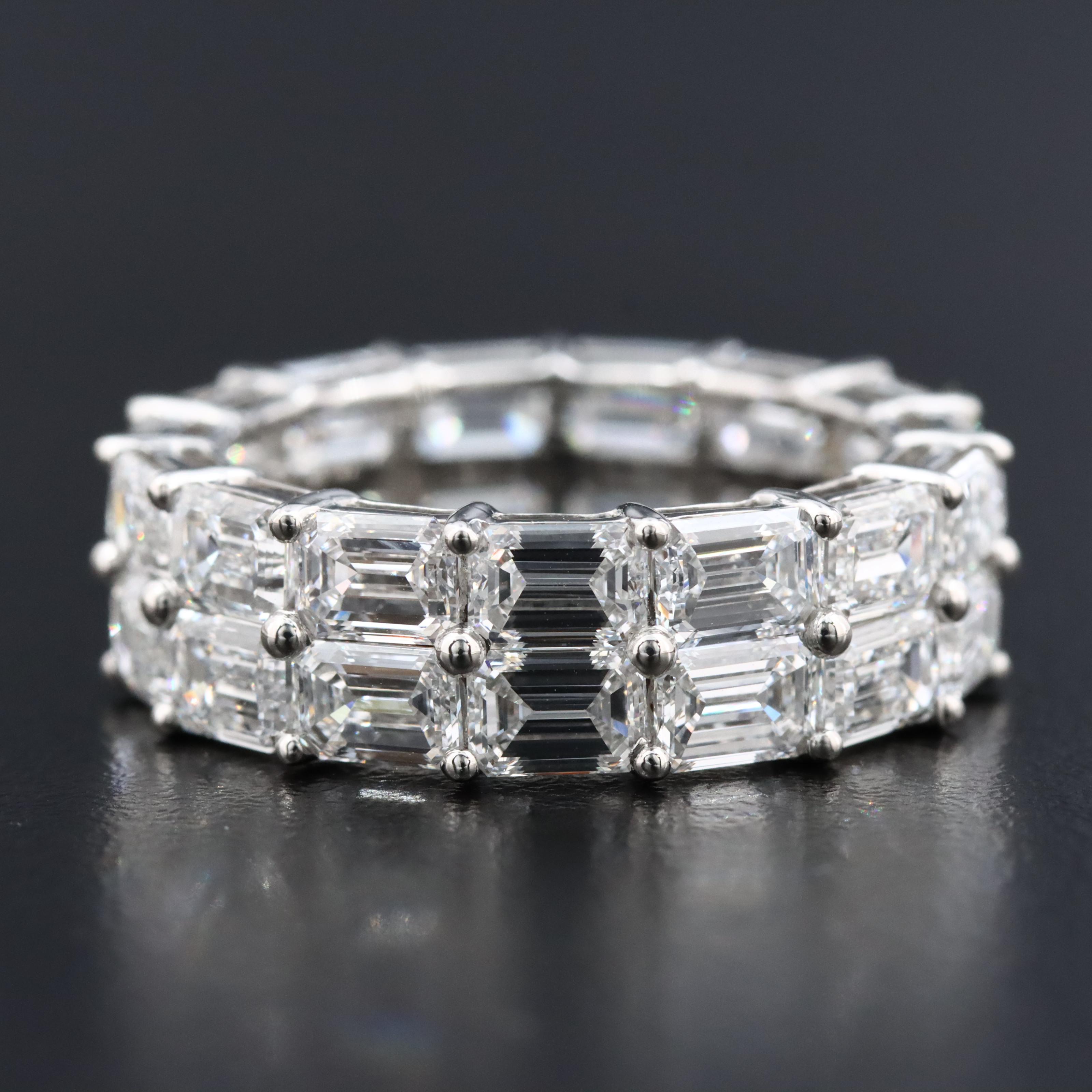 Platinum 8.30 CTW Lab Grown Diamond Double Row Eternity Band
