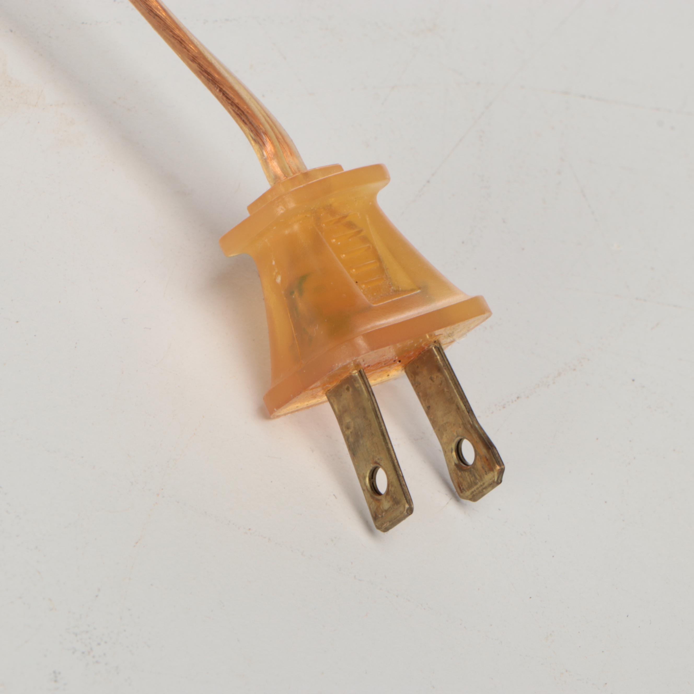 Pair of Benchmade Iron Candlestick Table Lamps with Cotton Shades