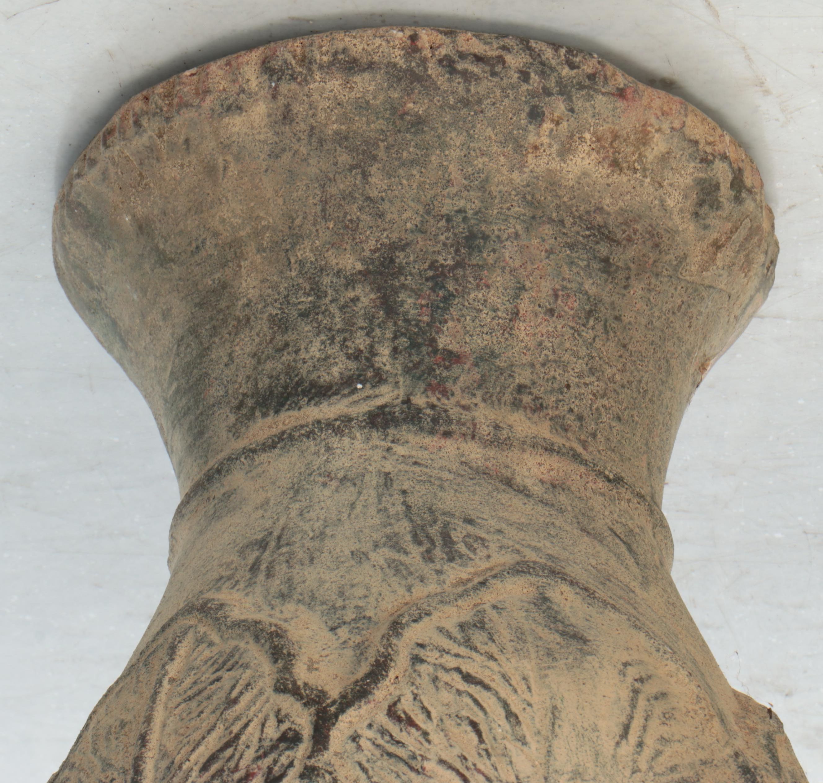 Pair of Neoclassical Style Acanthus Motif Stoneware Planter Pedestals