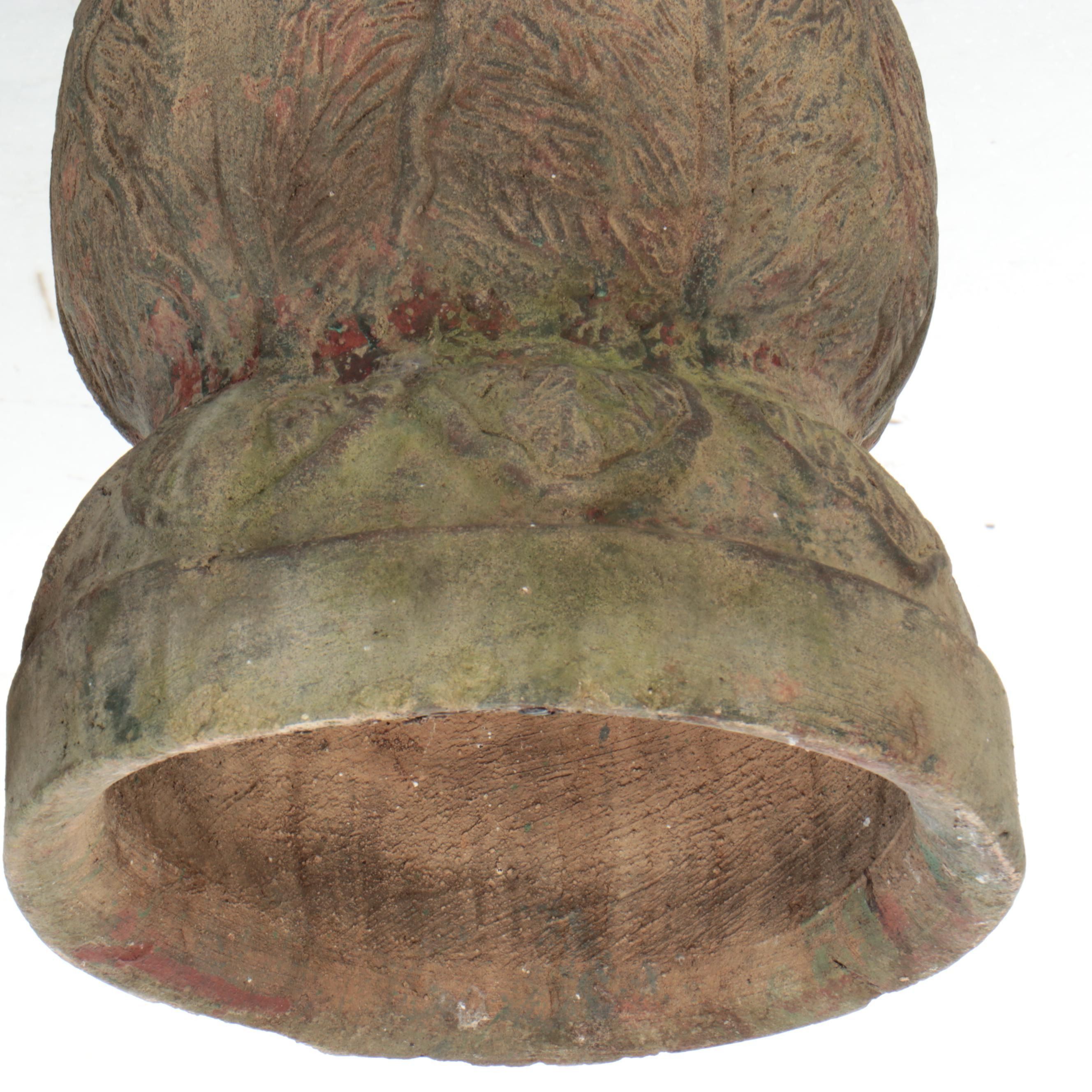 Pair of Neoclassical Style Acanthus Motif Stoneware Planter Pedestals