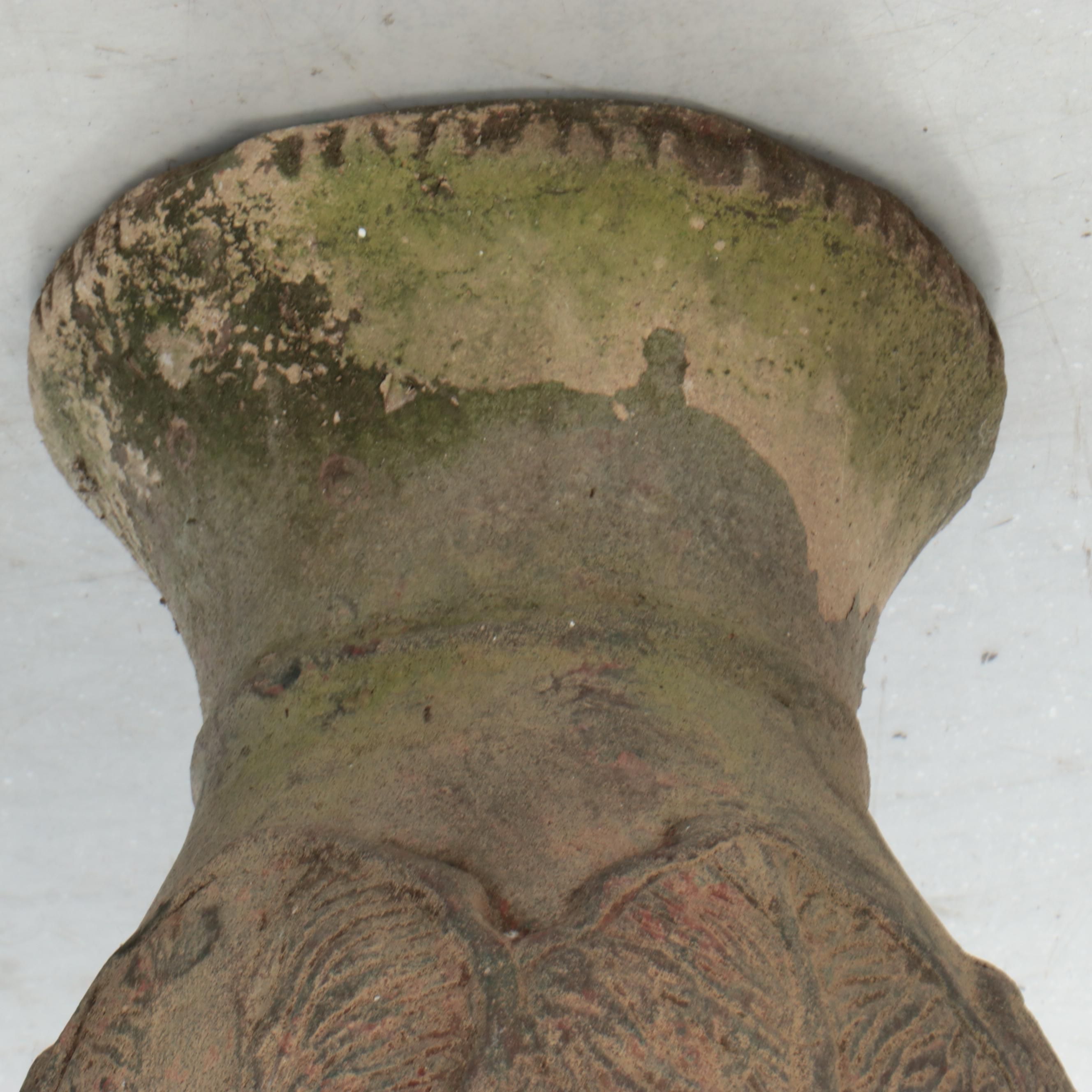 Pair of Neoclassical Style Acanthus Motif Stoneware Planter Pedestals