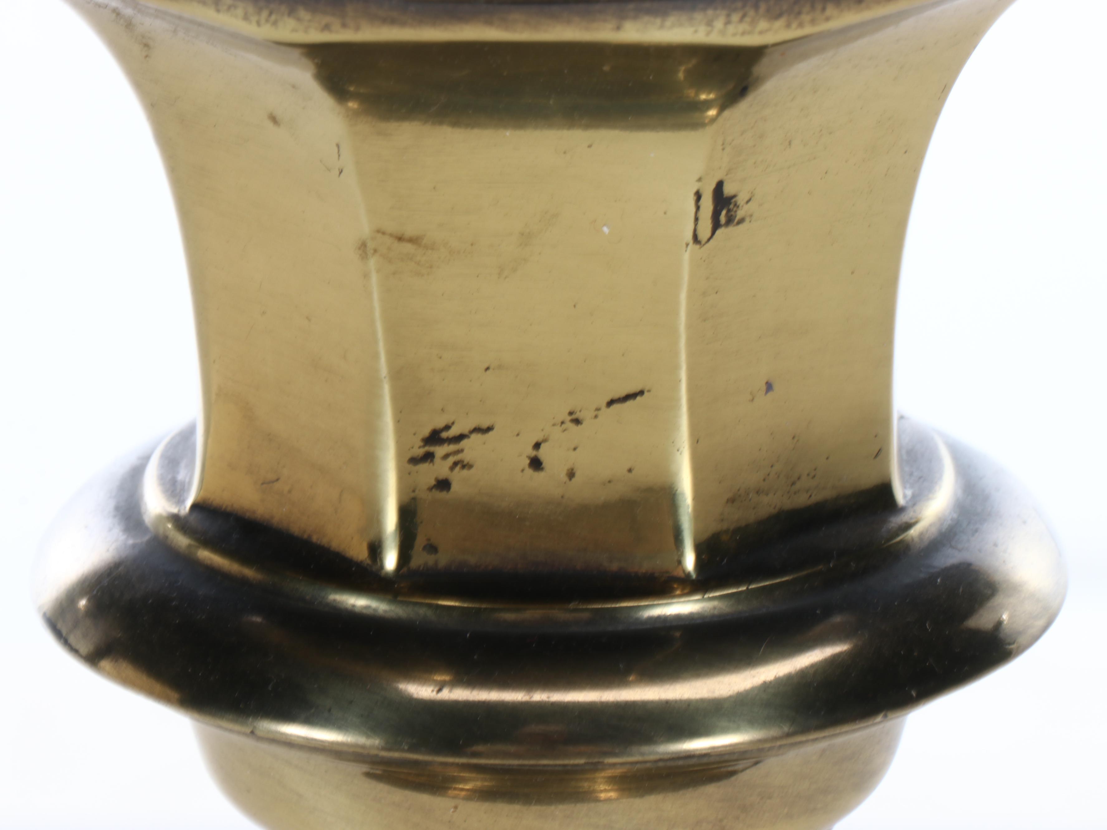 Hollywood Regency Brass Table Lamp with Drum Shade