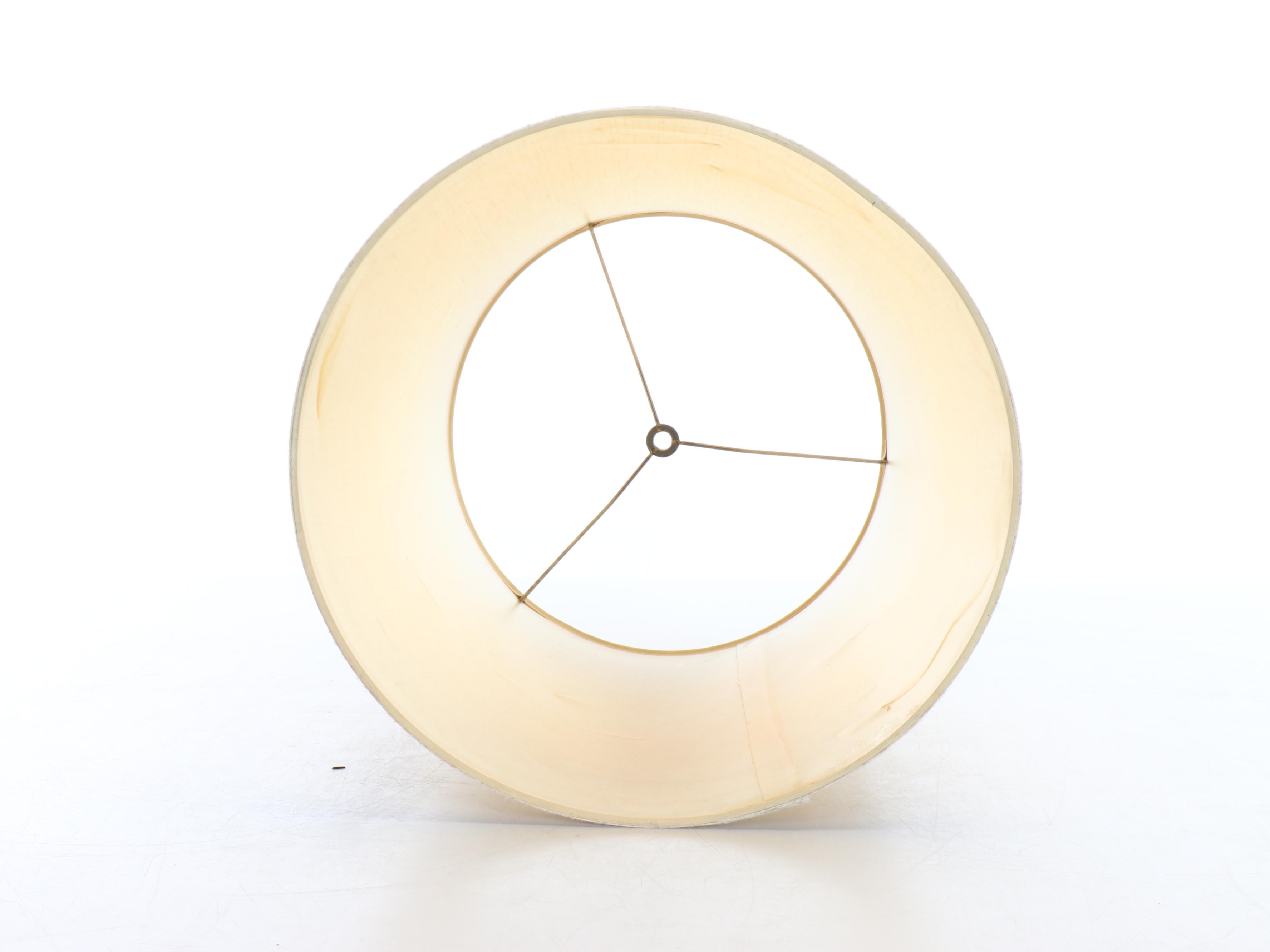 Hollywood Regency Brass Table Lamp with Drum Shade