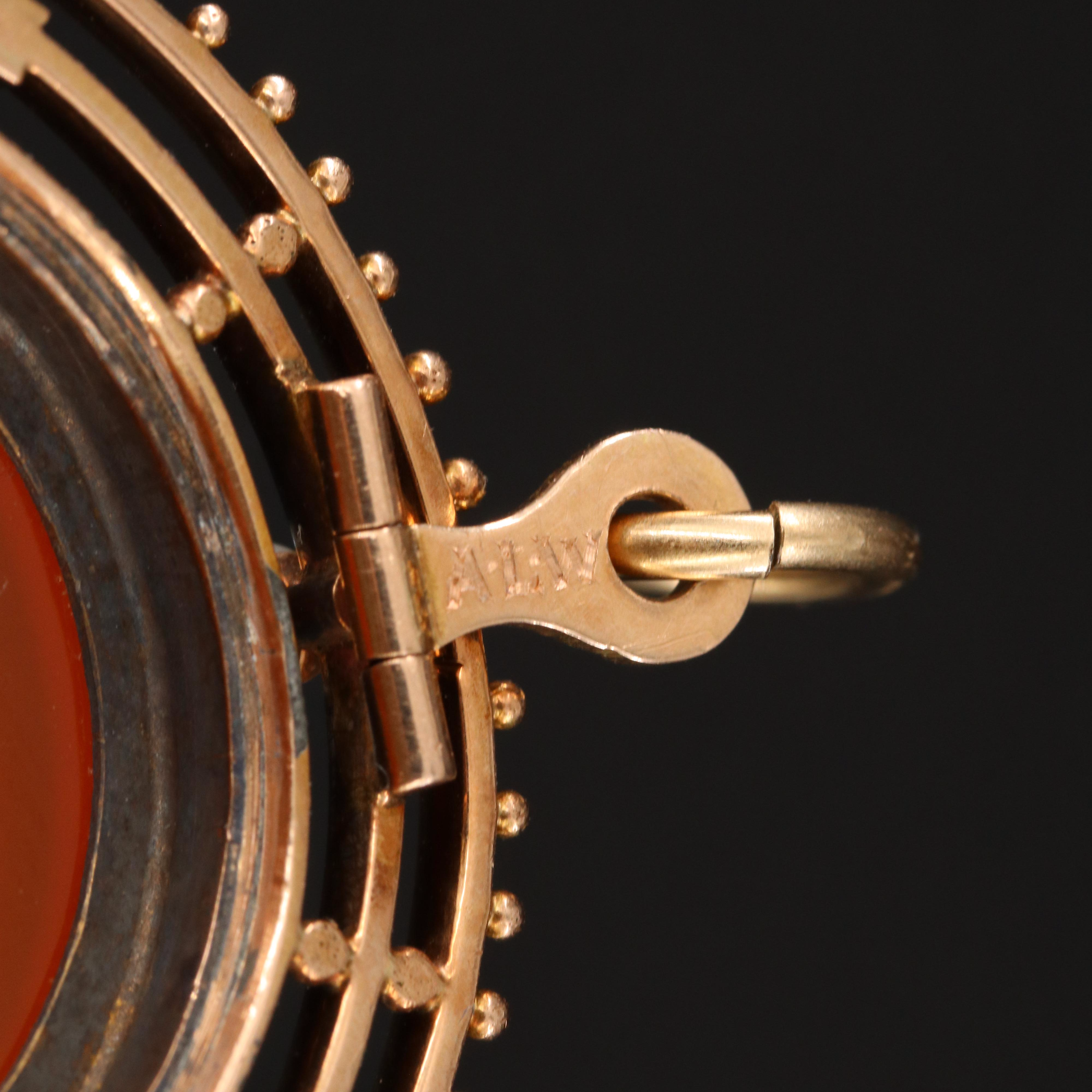 14K Sardonyx and Pearl Pendant