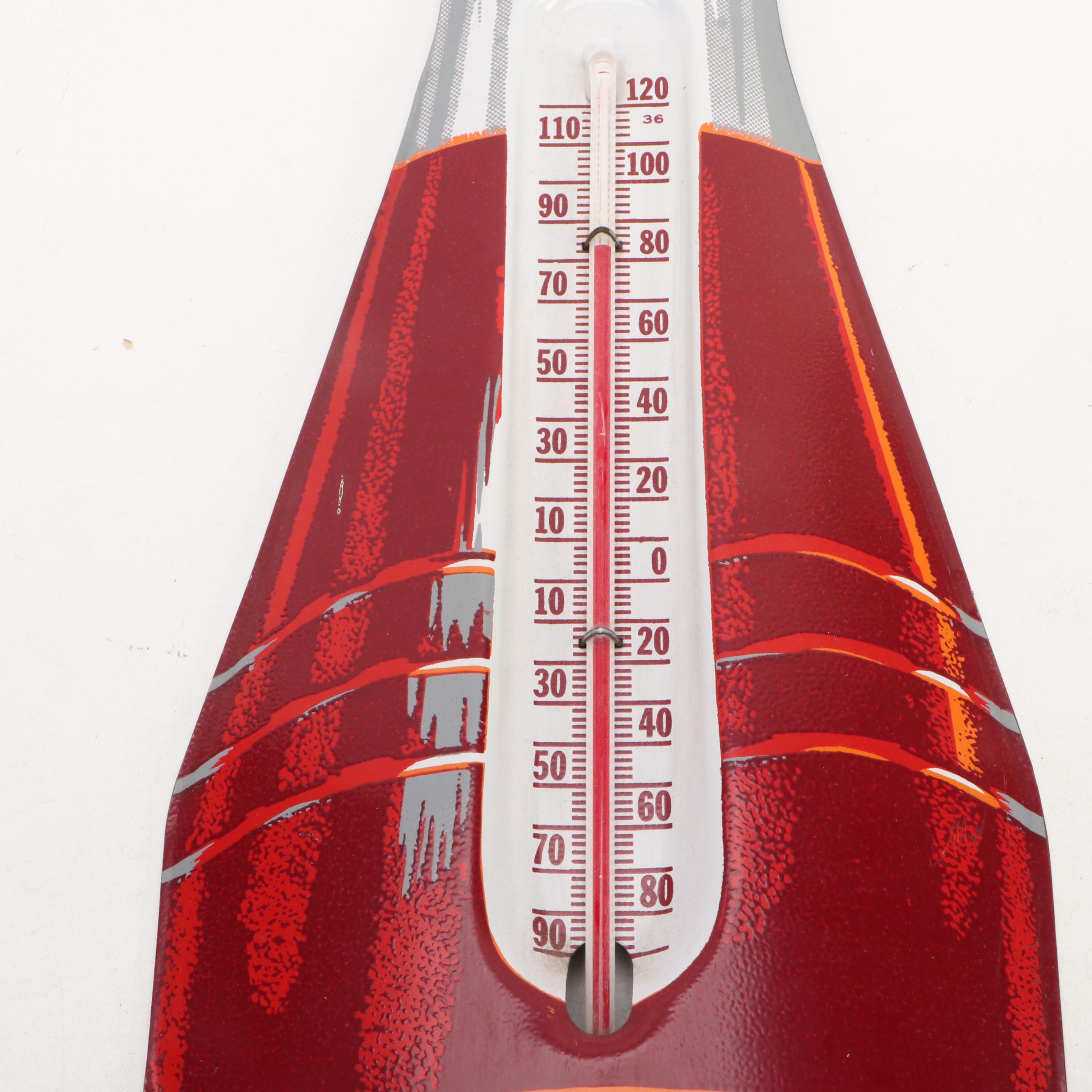 Hires Root Beer Metal Advertising Thermometer Sign, Mid-20th Century